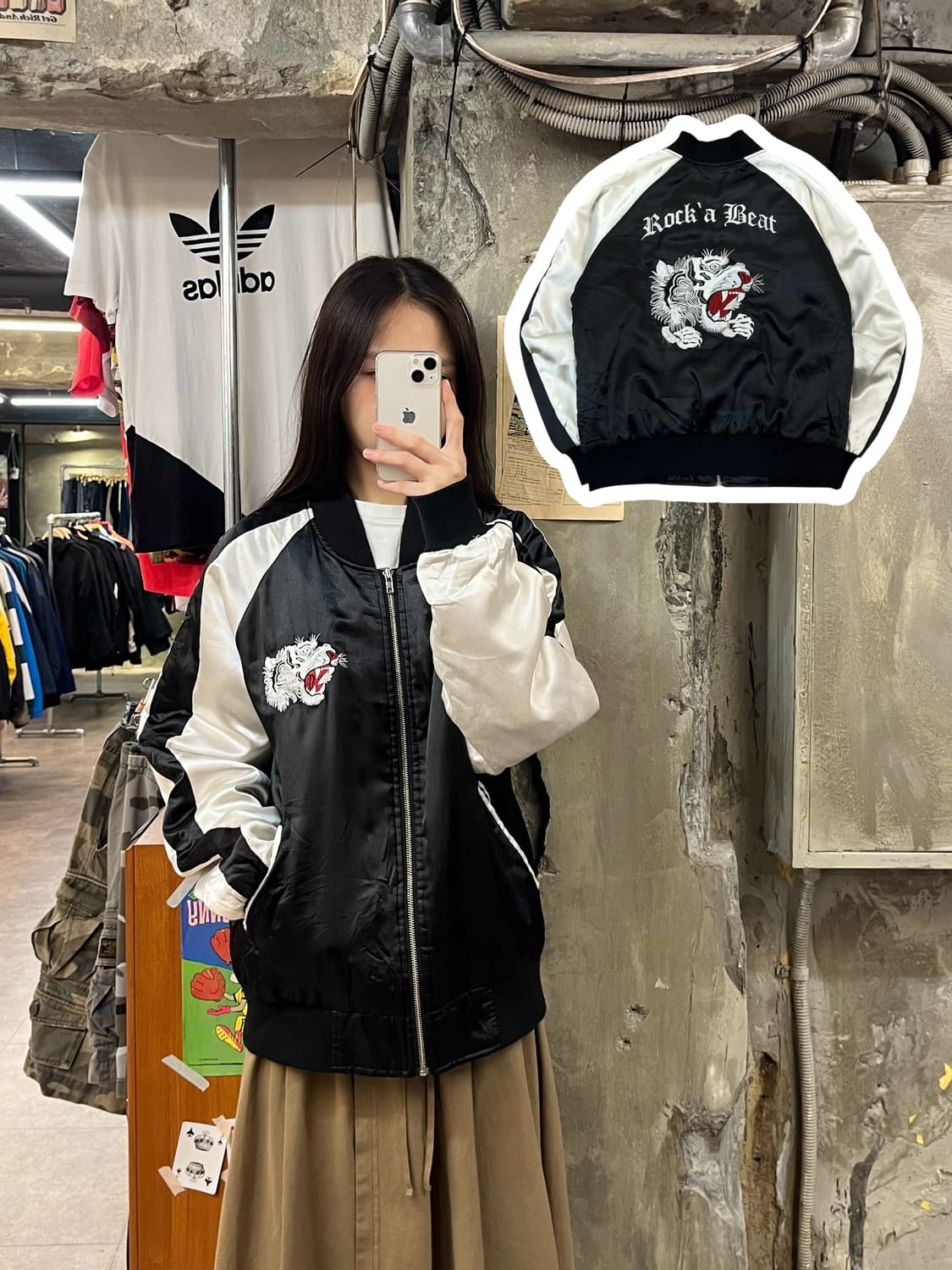 빈티지 백호 스카잔 블랙  #csz1092 상품이미지1