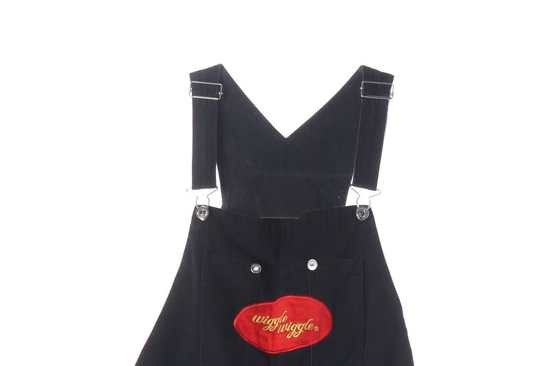 에이치앤엠 X 위글위글 자수 패치 블랙 데님 오버롤 XL 상품이미지3