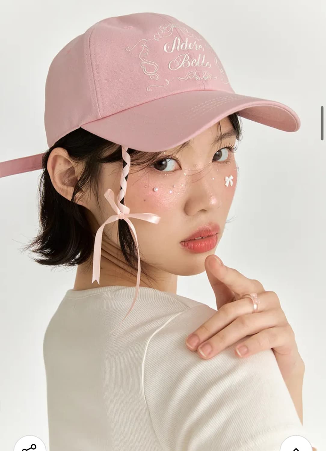 아도르벨르 엔틱 로고 캡 핑크 상품이미지6