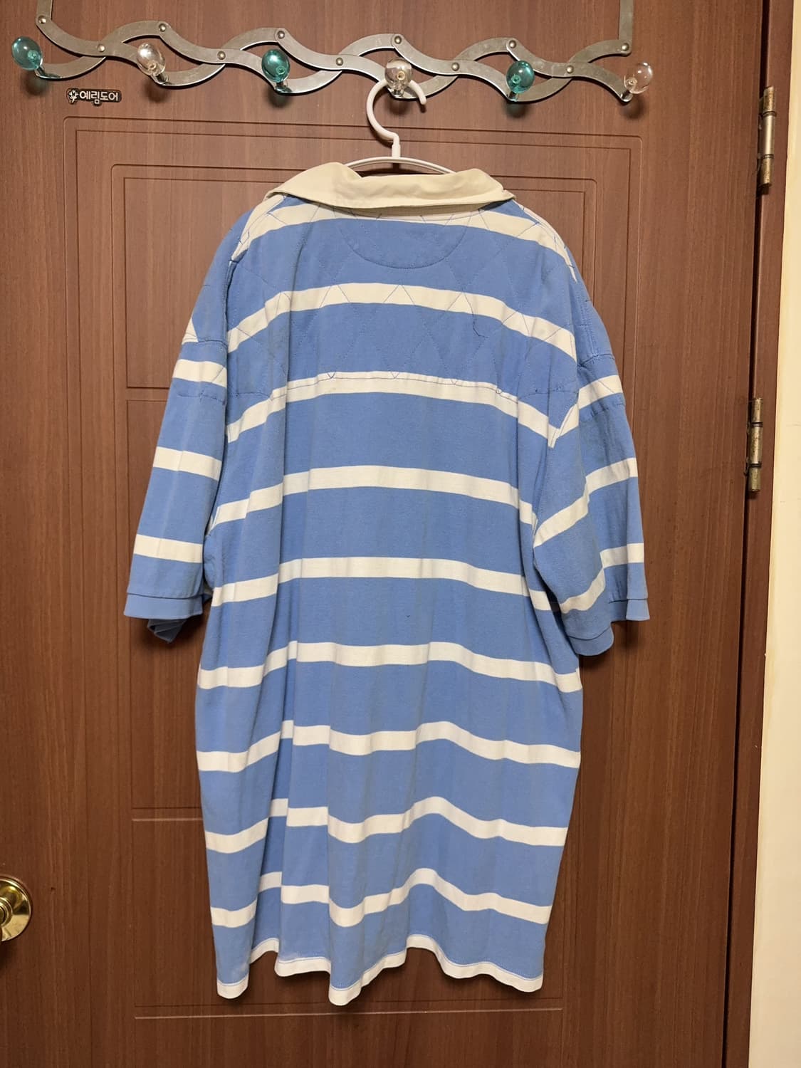 빈티지 서브컬처 모리걸 폴로 단가라 카라 오버핏 티셔츠 상품이미지4