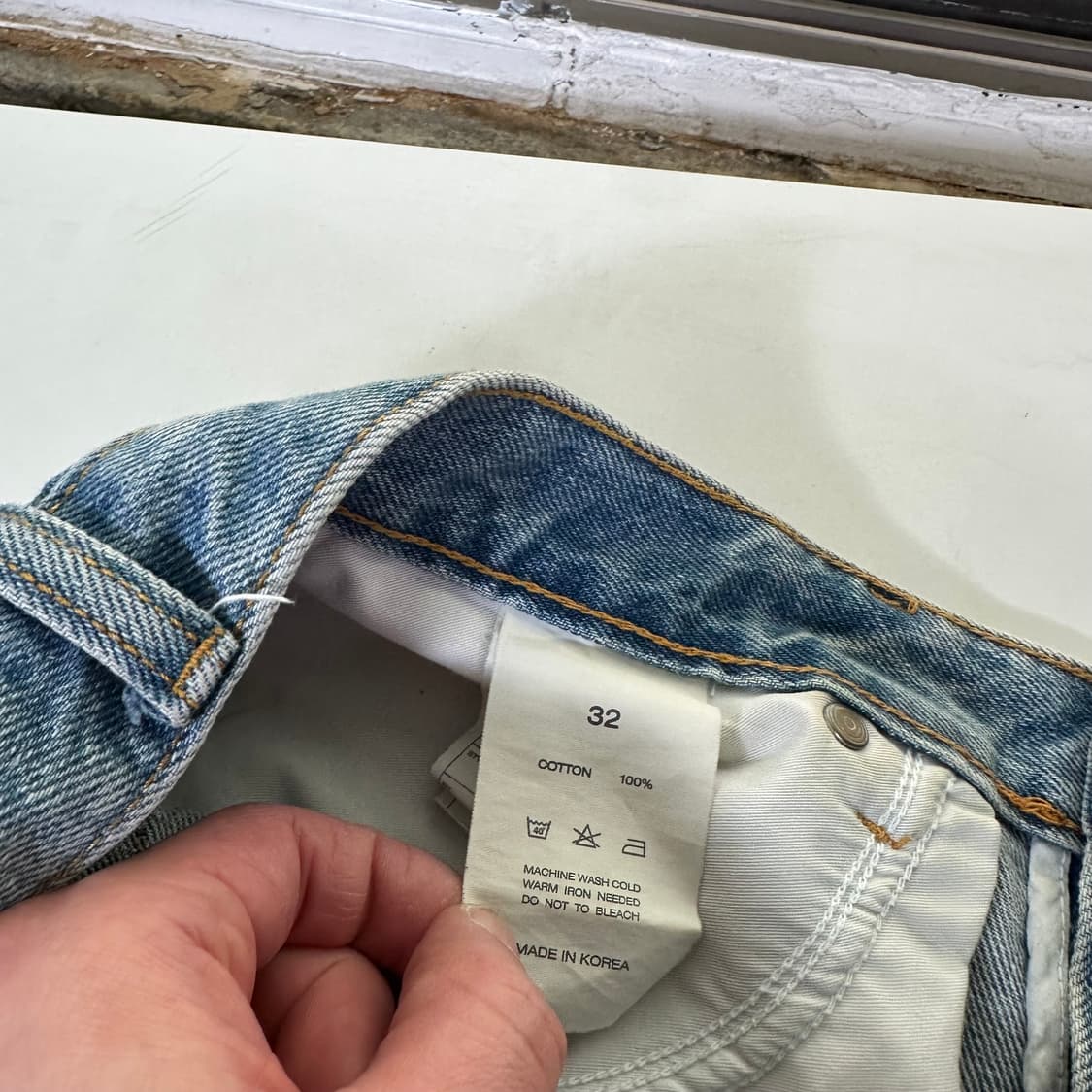 32 M-L 브랜디드 인스턴트데님 레귤러핏 연청워시드 데님팬츠 상품이미지2
