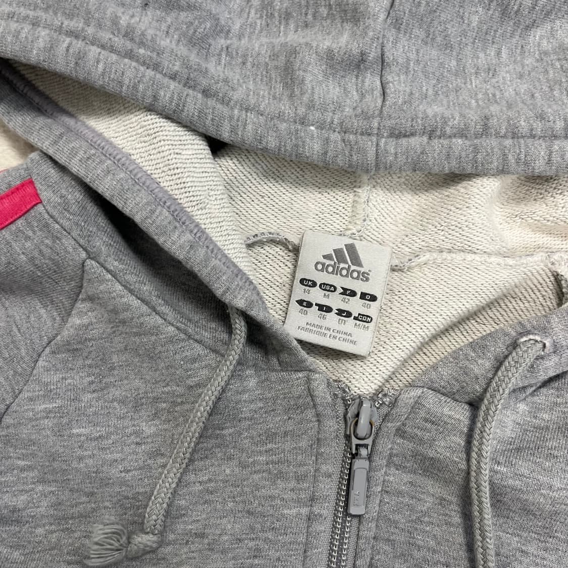 Adidas gray pink hood zip-up 상품이미지6