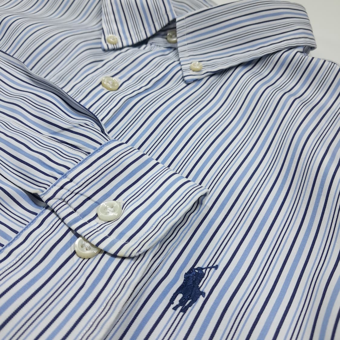 CK070 XL 폴로 00s 블루 멀티 스트라이프 셔츠 남방 상품이미지4