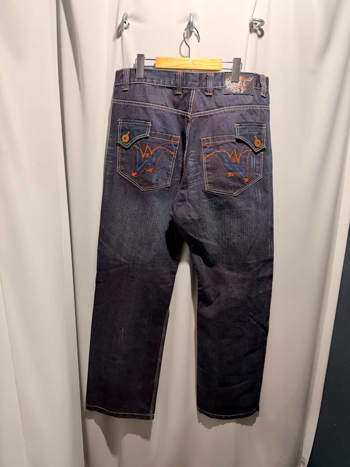 아베크롬비 네이비 후드집업 + 흑청 오렌지 자수 힙합 팬츠 상품이미지9