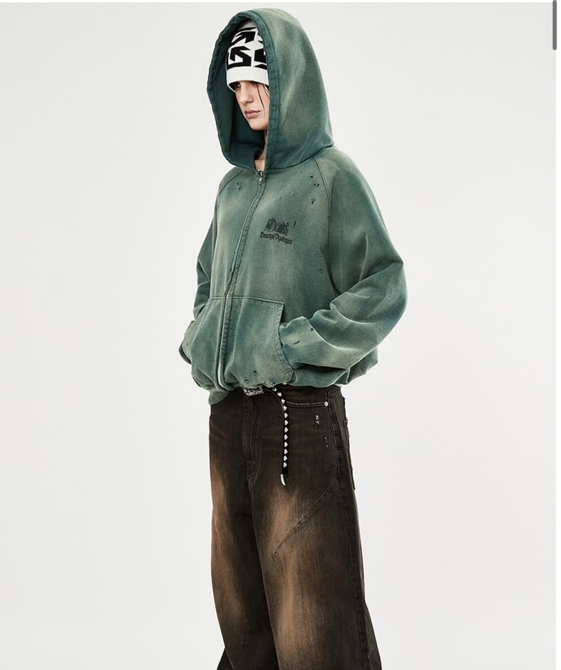 선데이오브클럽 Beauty Of Dystopia Washed Zip Up 상품이미지2