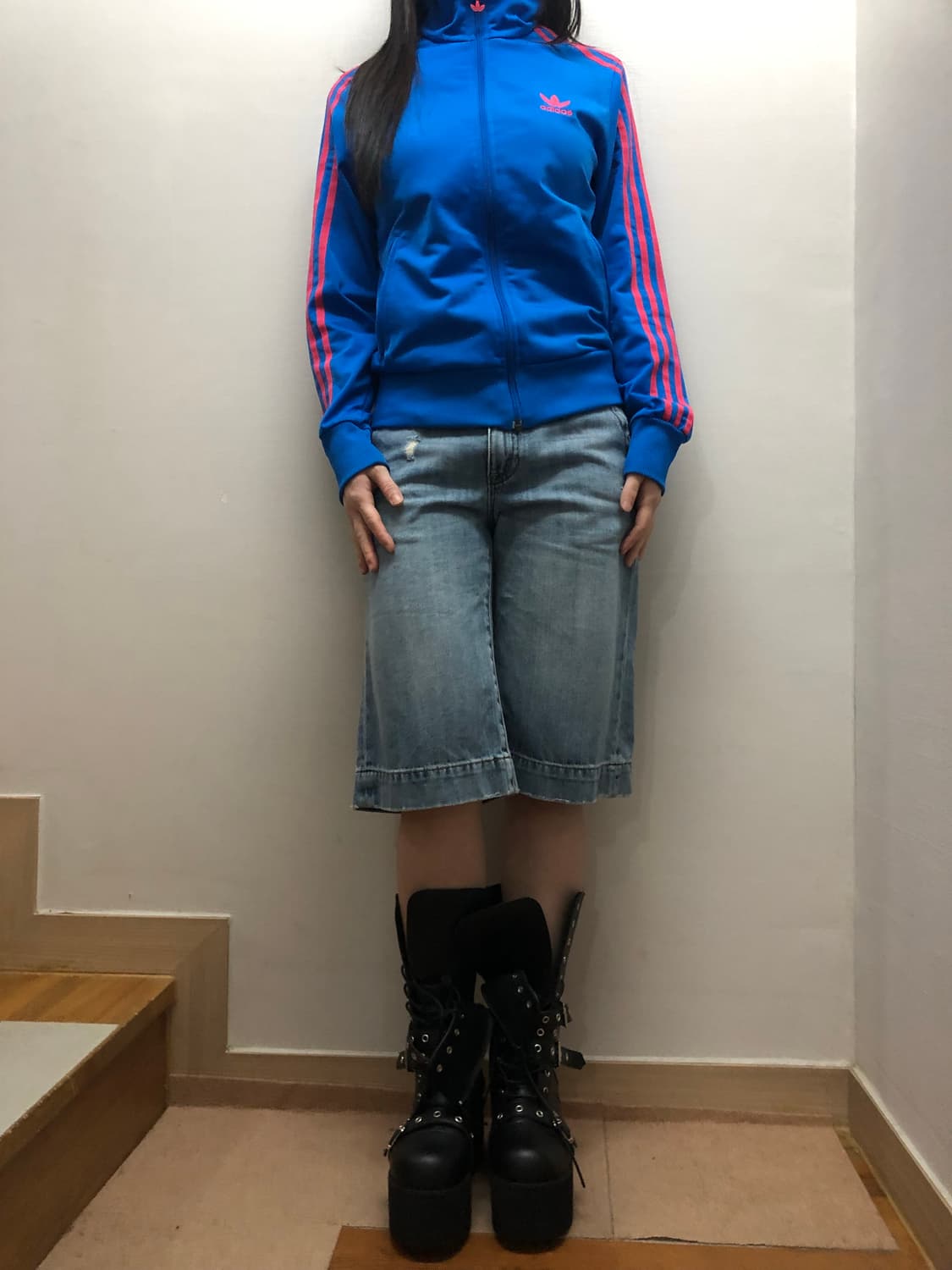 빈티지 아디다스 블루 파이어버드 져지 상품이미지5