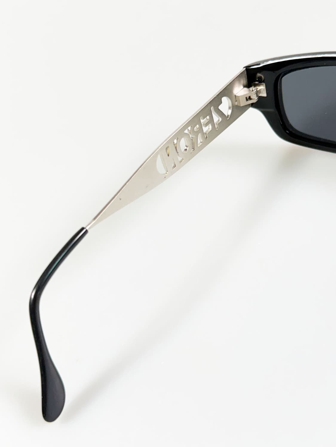 90s ZERON 블랙 스퀘어 메탈 템플 빈티지 선글라스 상품이미지8