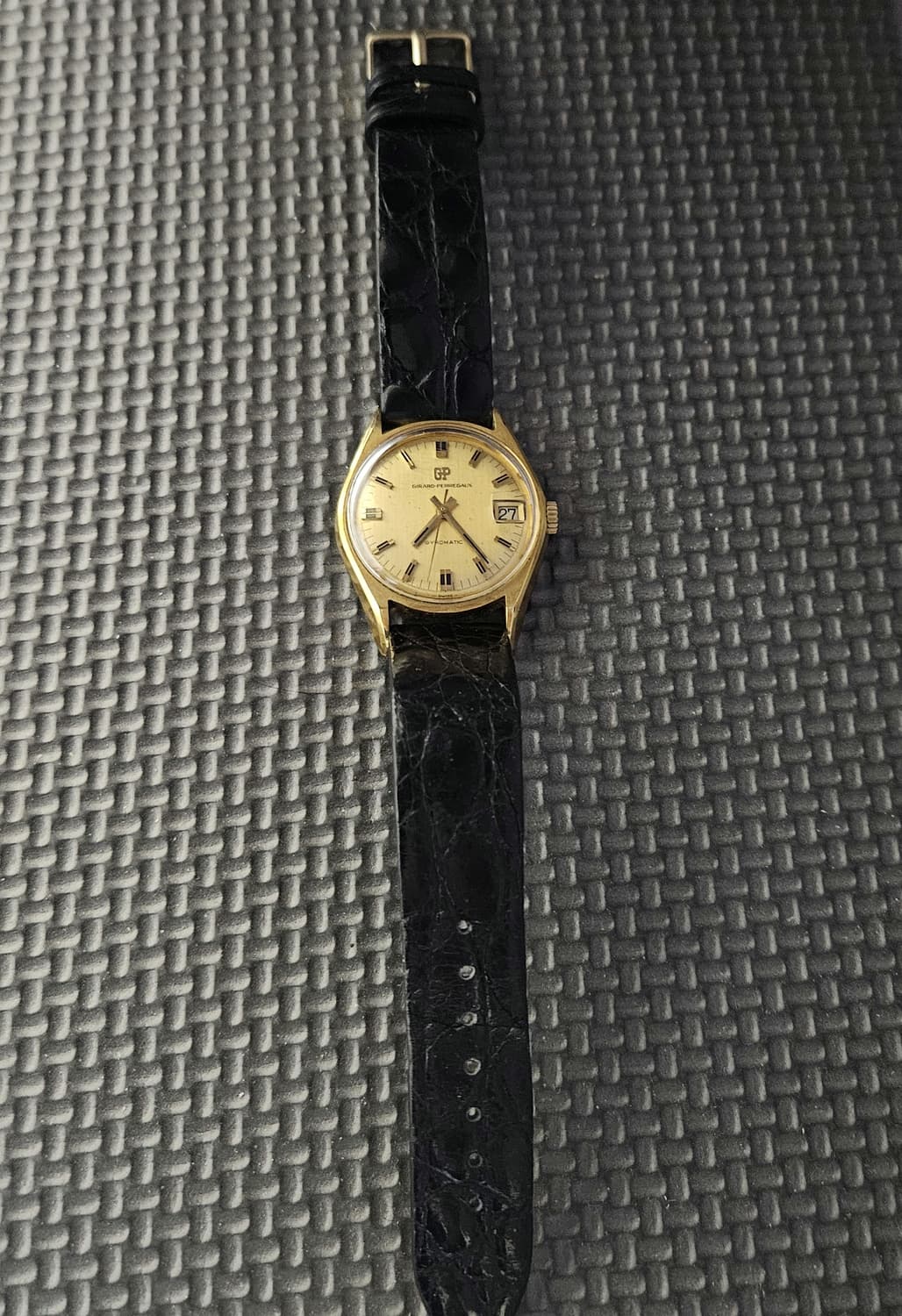빈티지 지라드 페리고 자이로매틱 - 골드 & 스틸 클래식 드레스 워치 상품이미지3