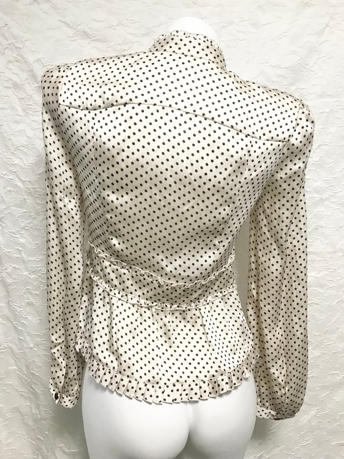 빈티지 긱시크 로걀 도트 프릴 블라우스 상품이미지5