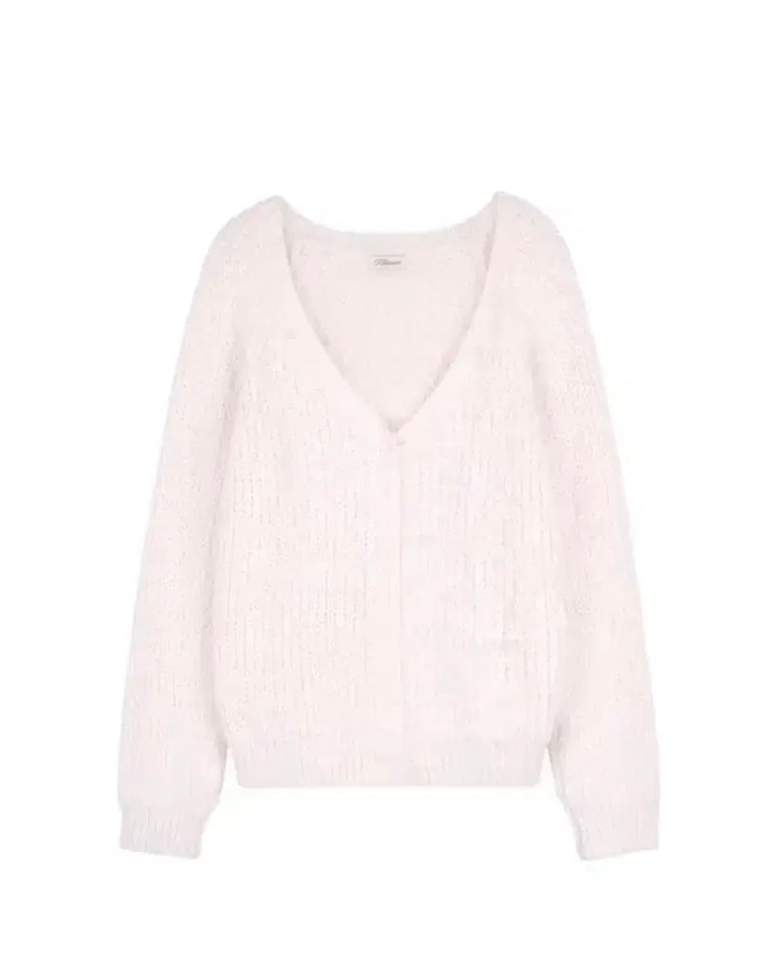 (샘플 라이트그레이) 클리시어 슈가플럼 헤어리 가디건 상품이미지1