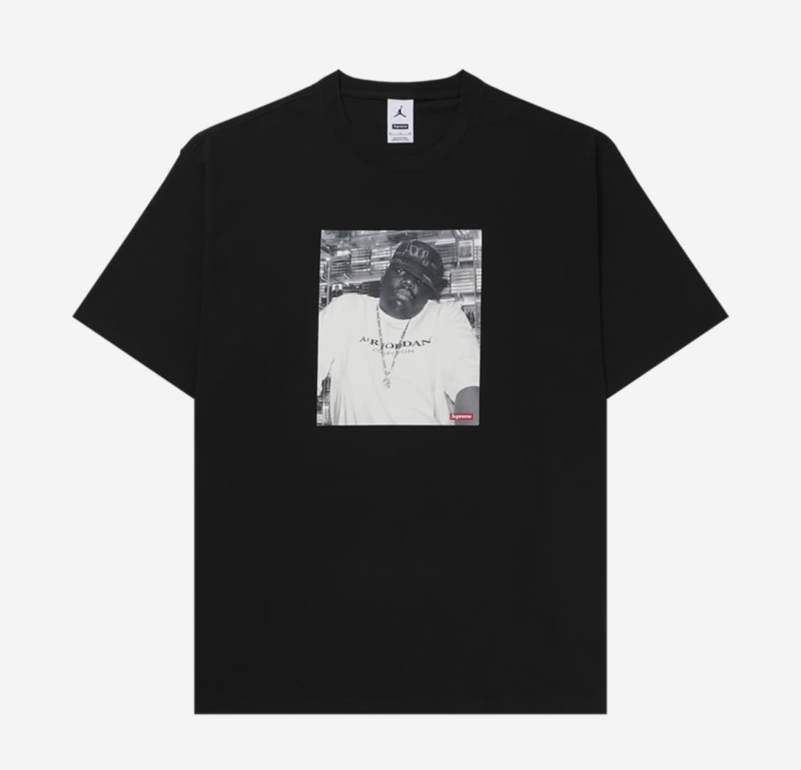 슈프림 x 조던 비기 숏슬리브 탑 블랙 - 24FW 상품이미지1