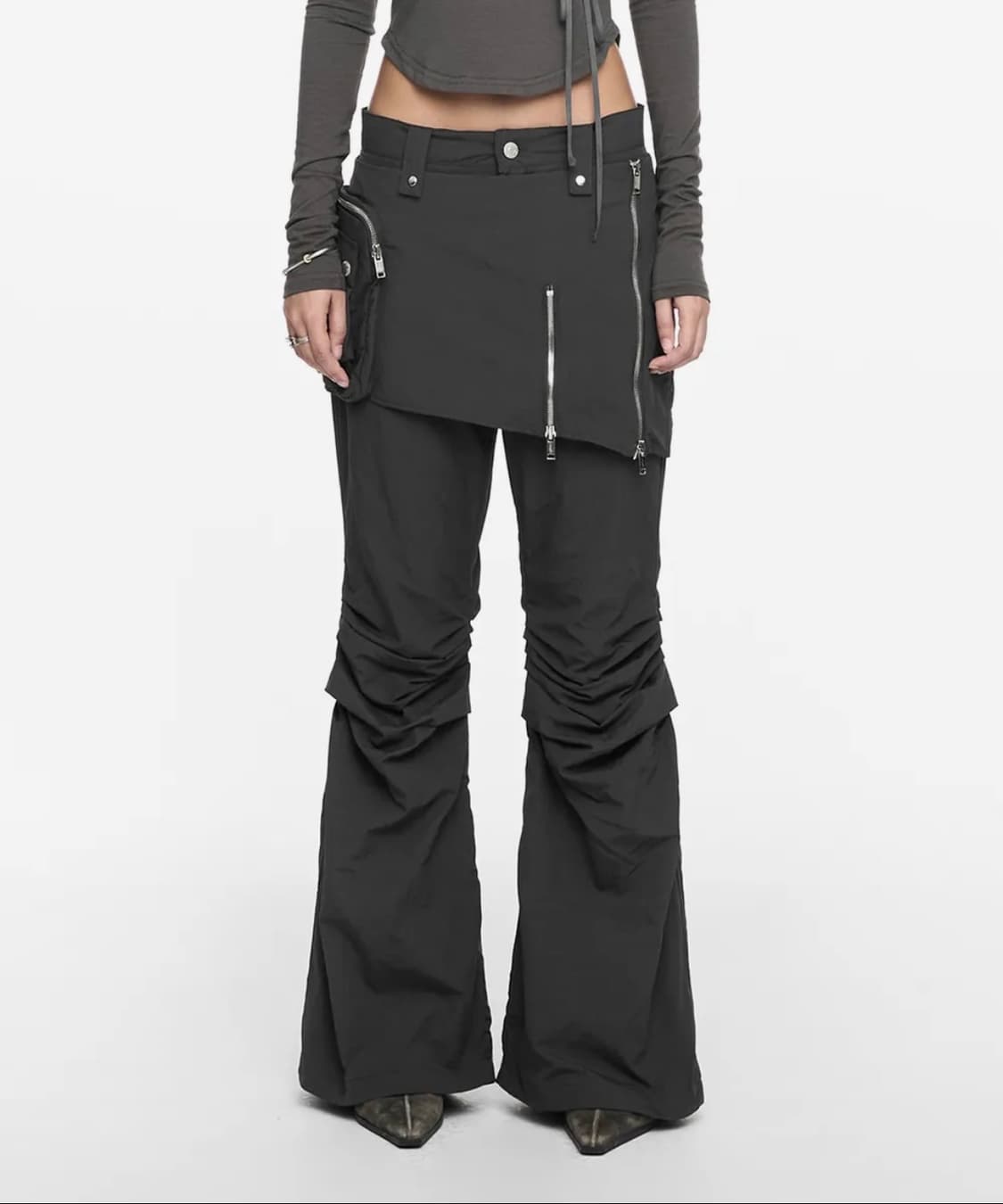 [새상품]나체 BOOTS CUT SKIRT PANTS CHARCOAL 상품이미지1