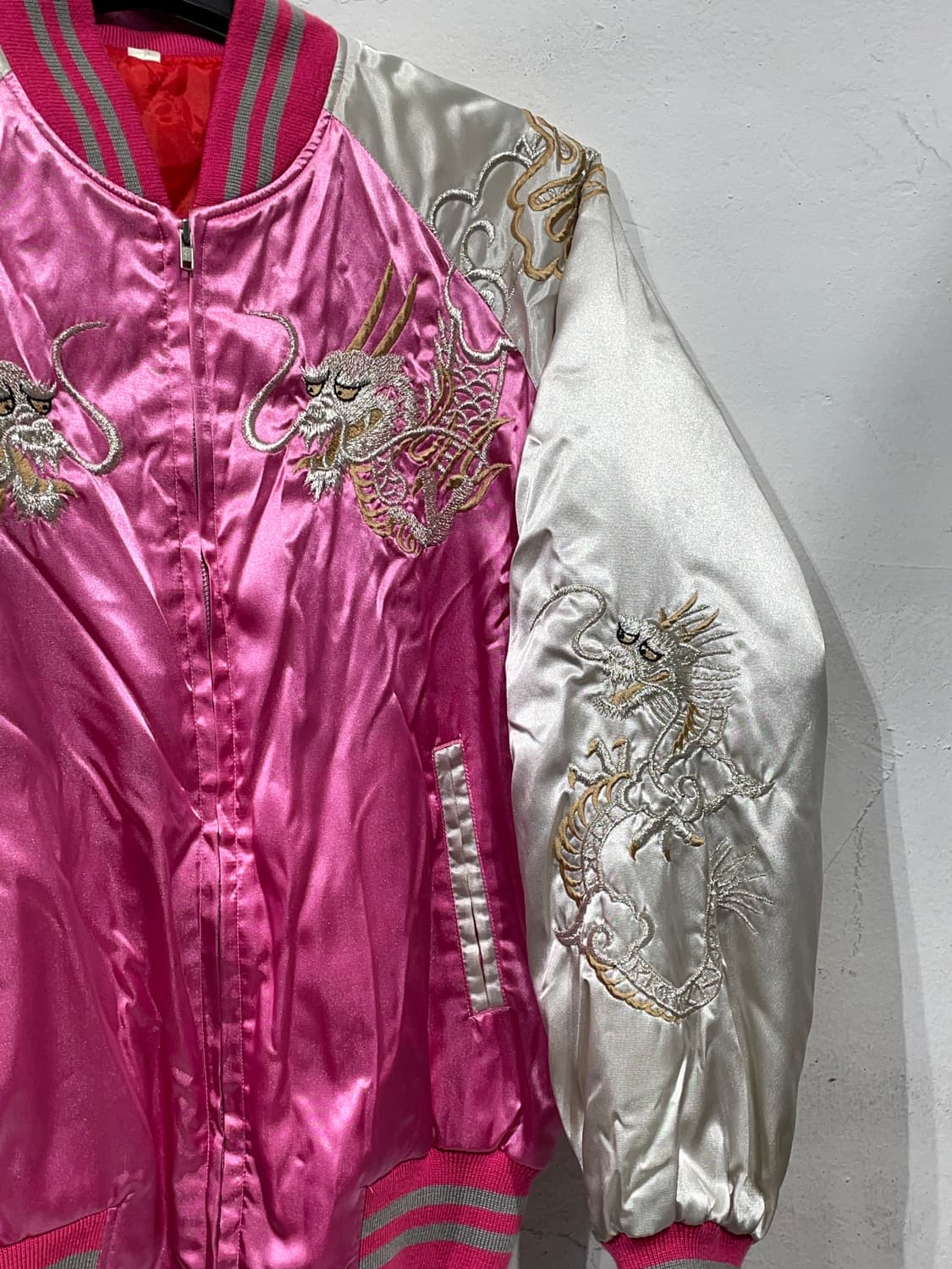 JPN 일본빈티지 핑크 대장급 용 자수 스카잔 빅로고 스카쟌 상품이미지7