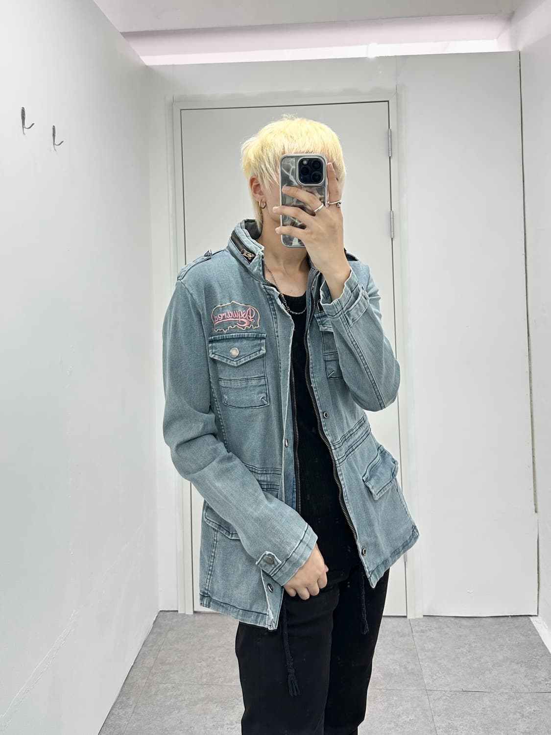 Vintage y2k patch detail denim jacket 상품이미지1
