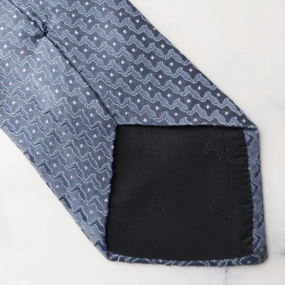 트루사르디 실크 블루 패턴 넥타이 9.3cm A~B등급 K2246
 상품이미지6