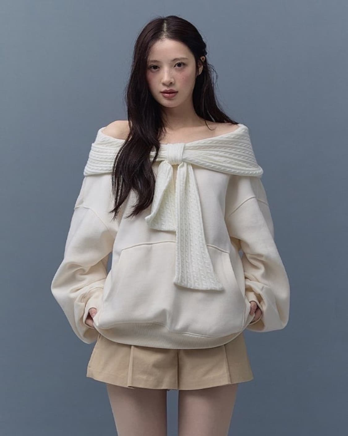 더티스 투웨이 리본 후드 아이보리 기모 ver 상품이미지3