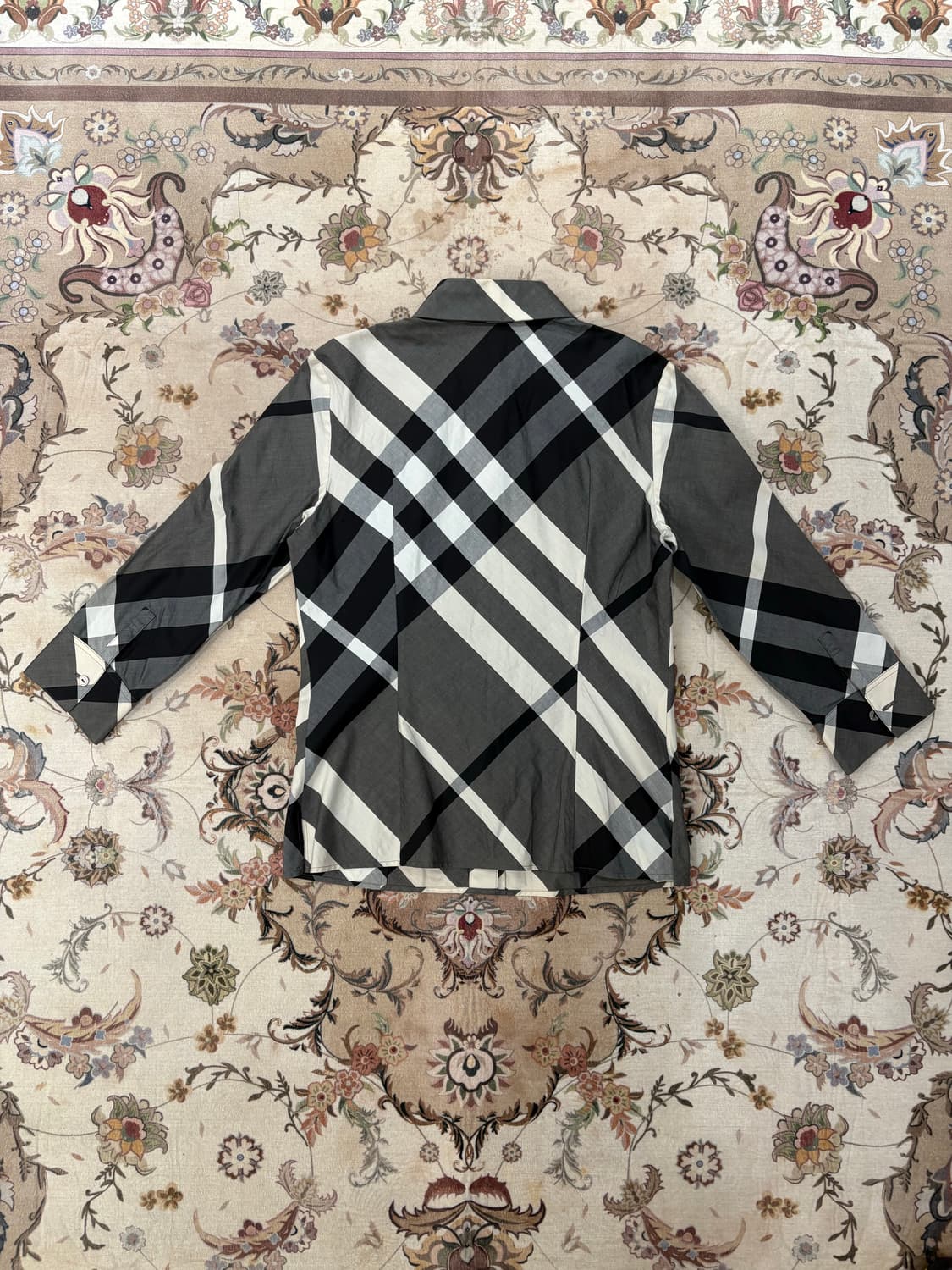 버버리 체크패턴 로고 7부셔츠 상품이미지2