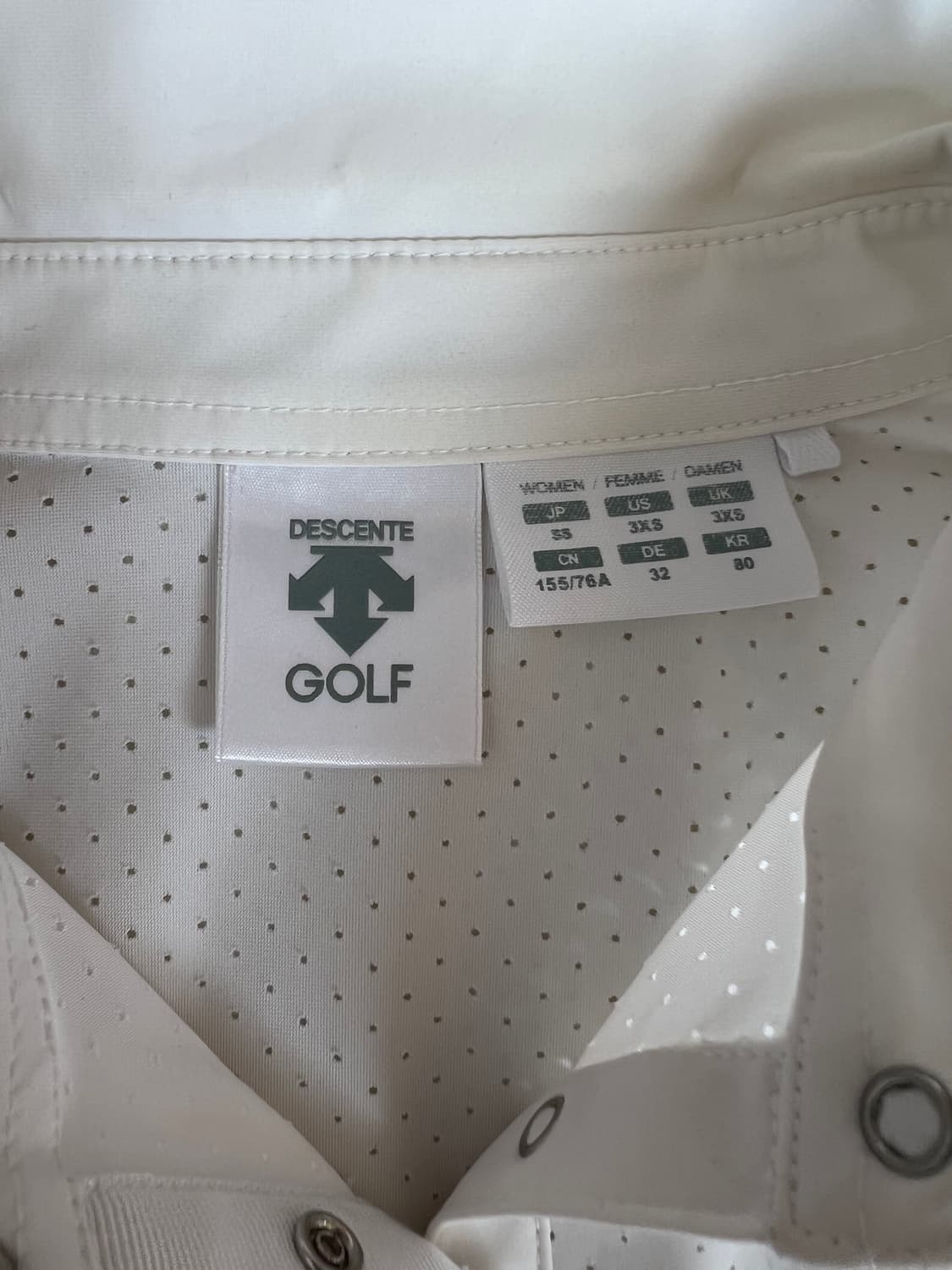데상트골프 여성 아이보리 기능성카라티셔츠  반팔카라티 상품이미지6