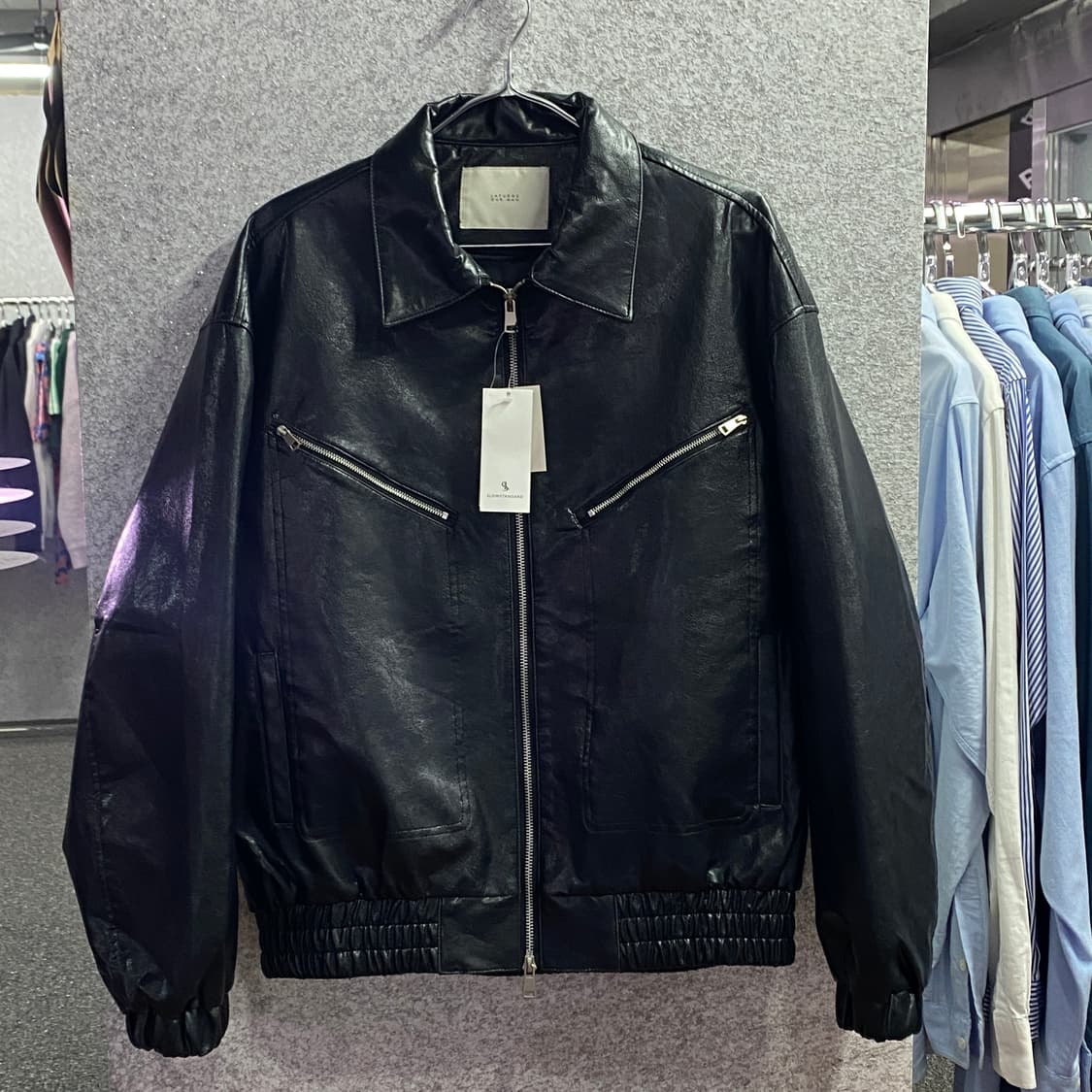 라퍼지스토어 블랙 레더 트러커 자켓 B3006 상품이미지2