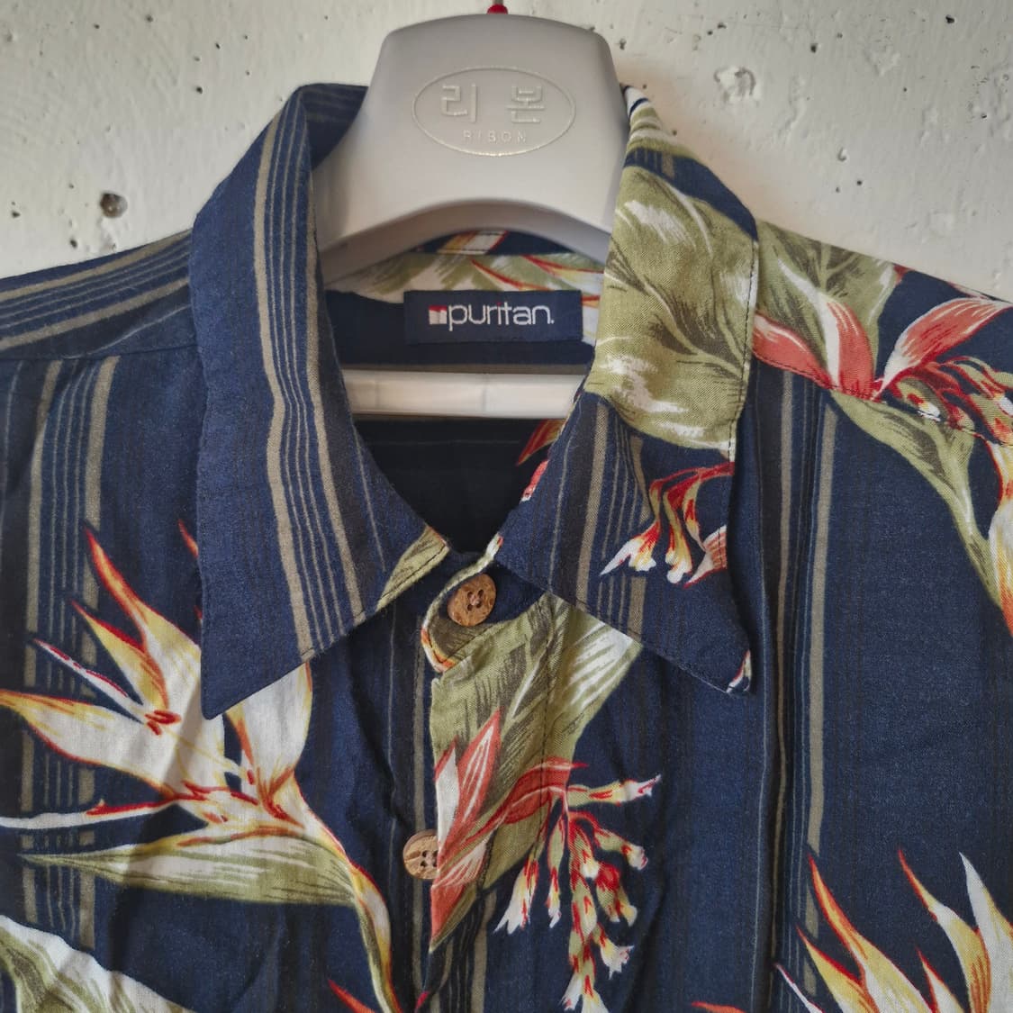USA 빈티지 Puritan 퓨리탄 하와이안 플로럴 셔츠 XL 상품이미지2