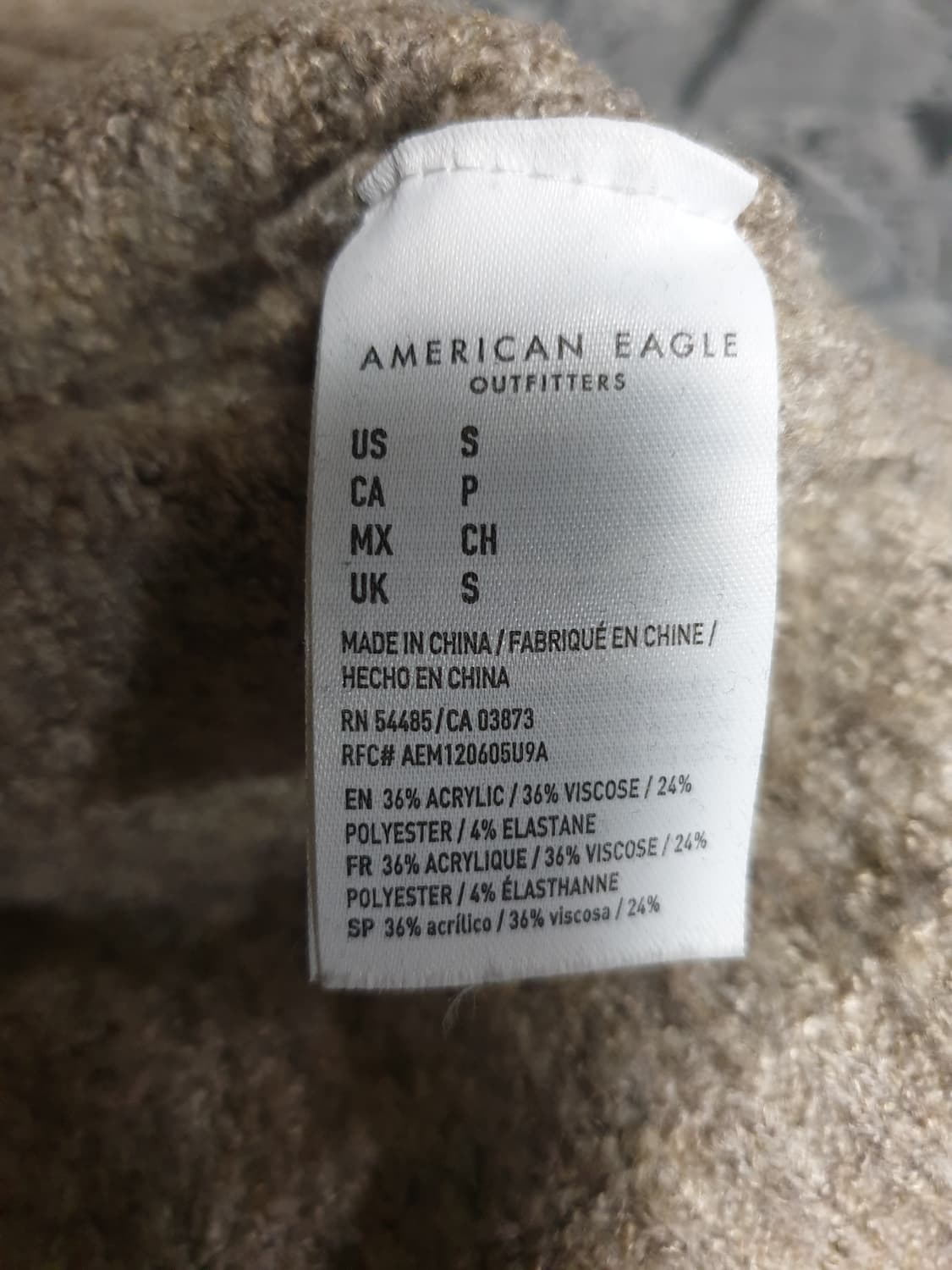 아메리칸이글 루즈핏 비스코스 혼방 와플 니트 스웨터 샌드베이지 (S) 상품이미지3