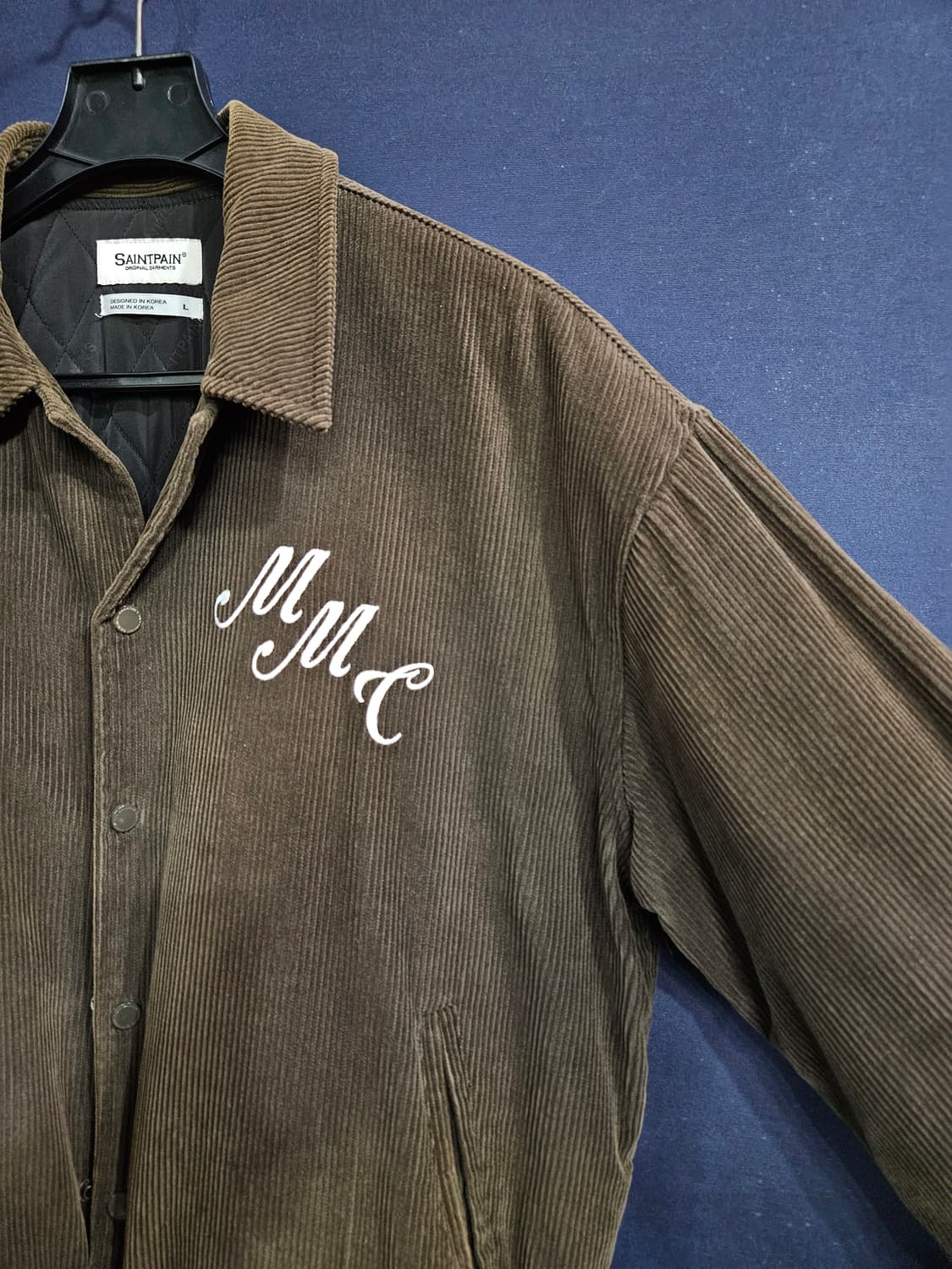 세인트페인 브라운 남성 세미오버핏 100 코듀로이 자켓  상품이미지4