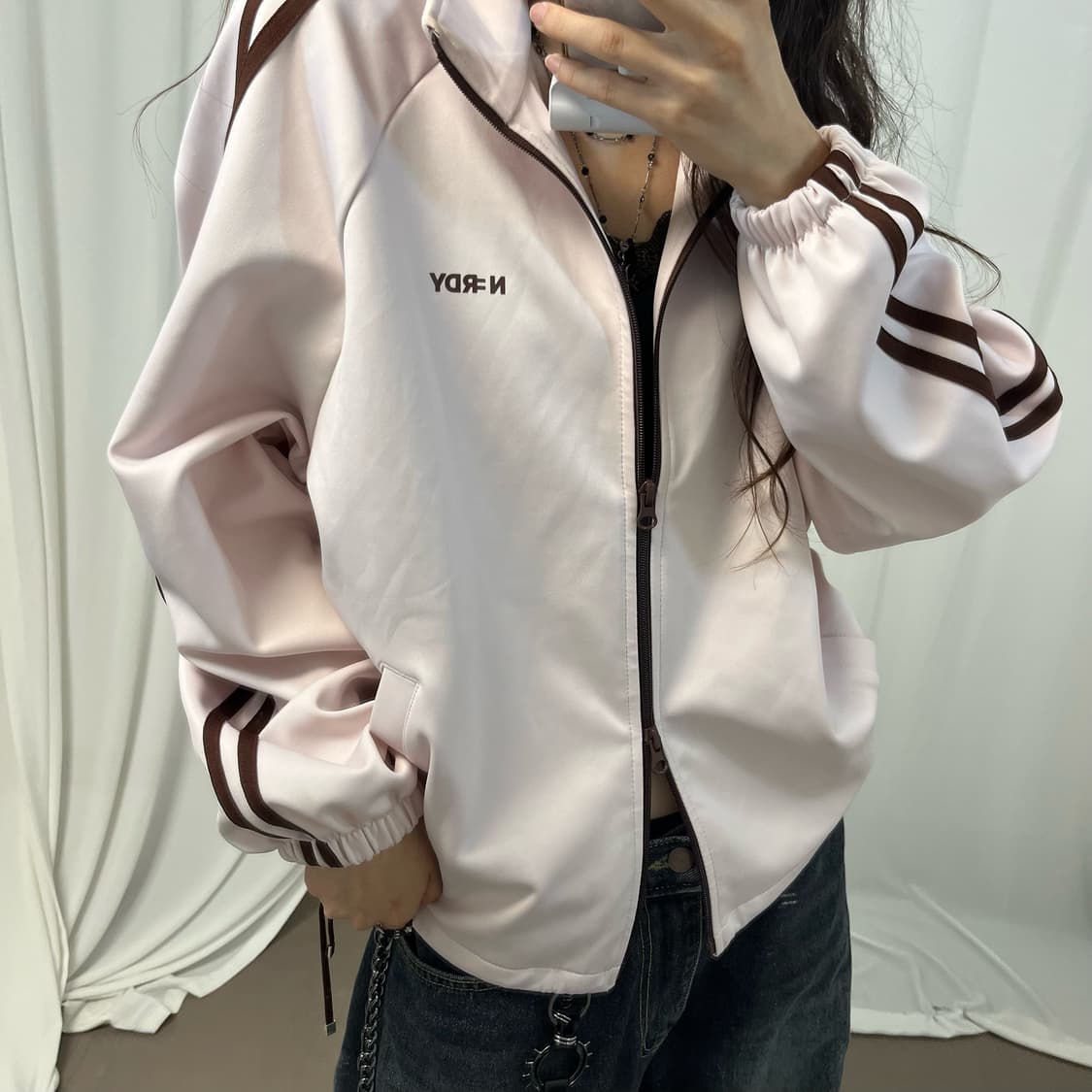 Nerdy pink ribbon track top jersey  상품이미지4