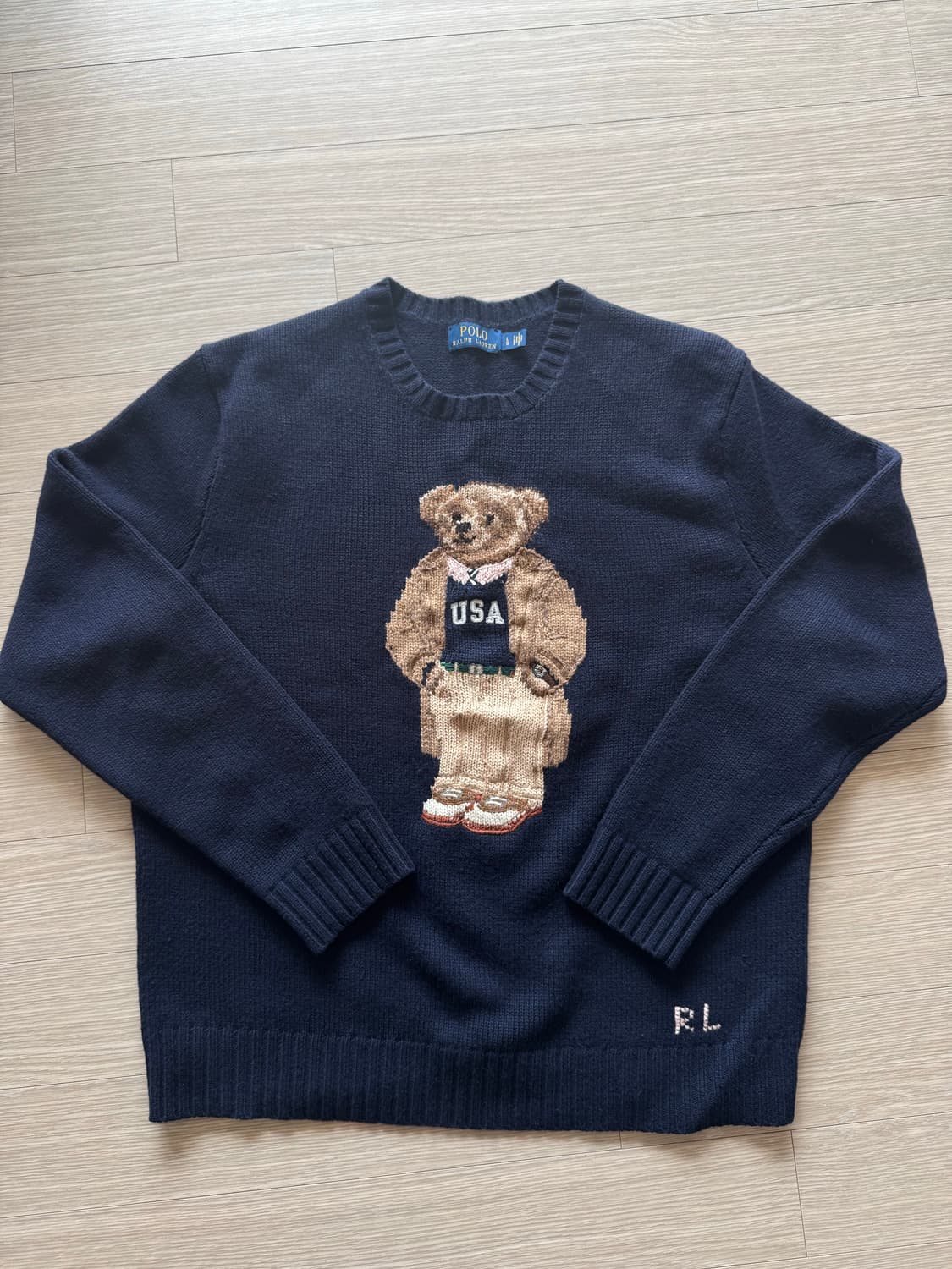 폴로베어 인타르시아 니트 네이비 L 상품이미지1