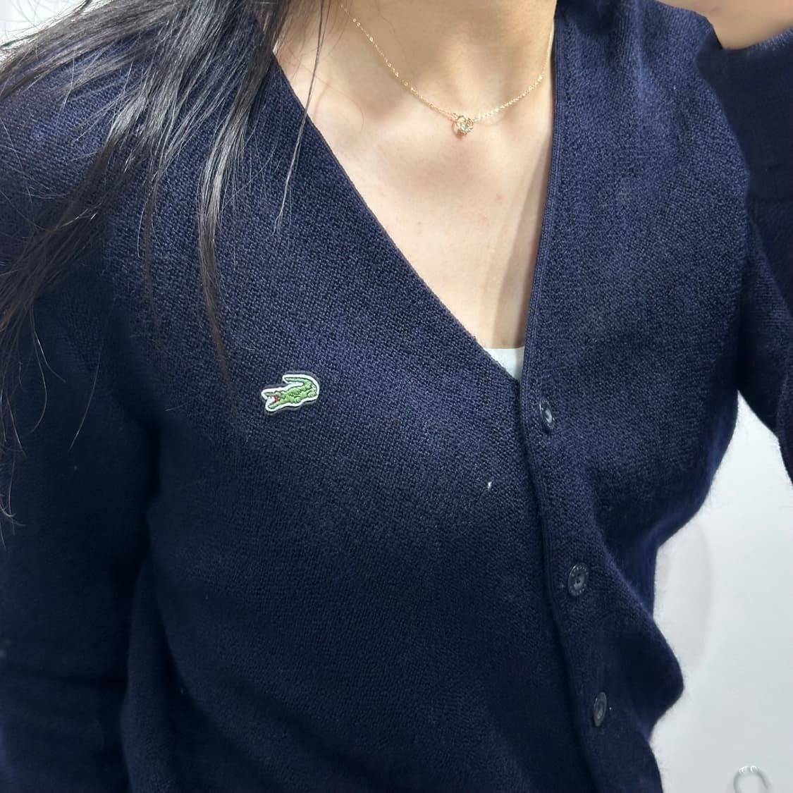라코스테 lacoste 네이비 브이넥 모 가디건 상품이미지2
