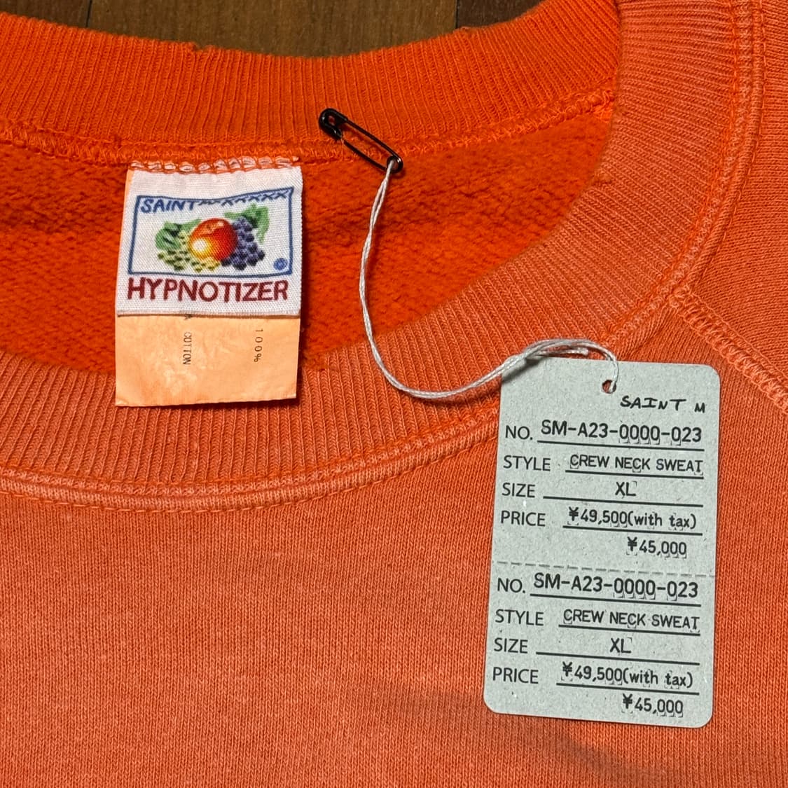 [XL] 세인트 미카엘 23AW 스웻셔츠 크루넥 오렌지 상품이미지2