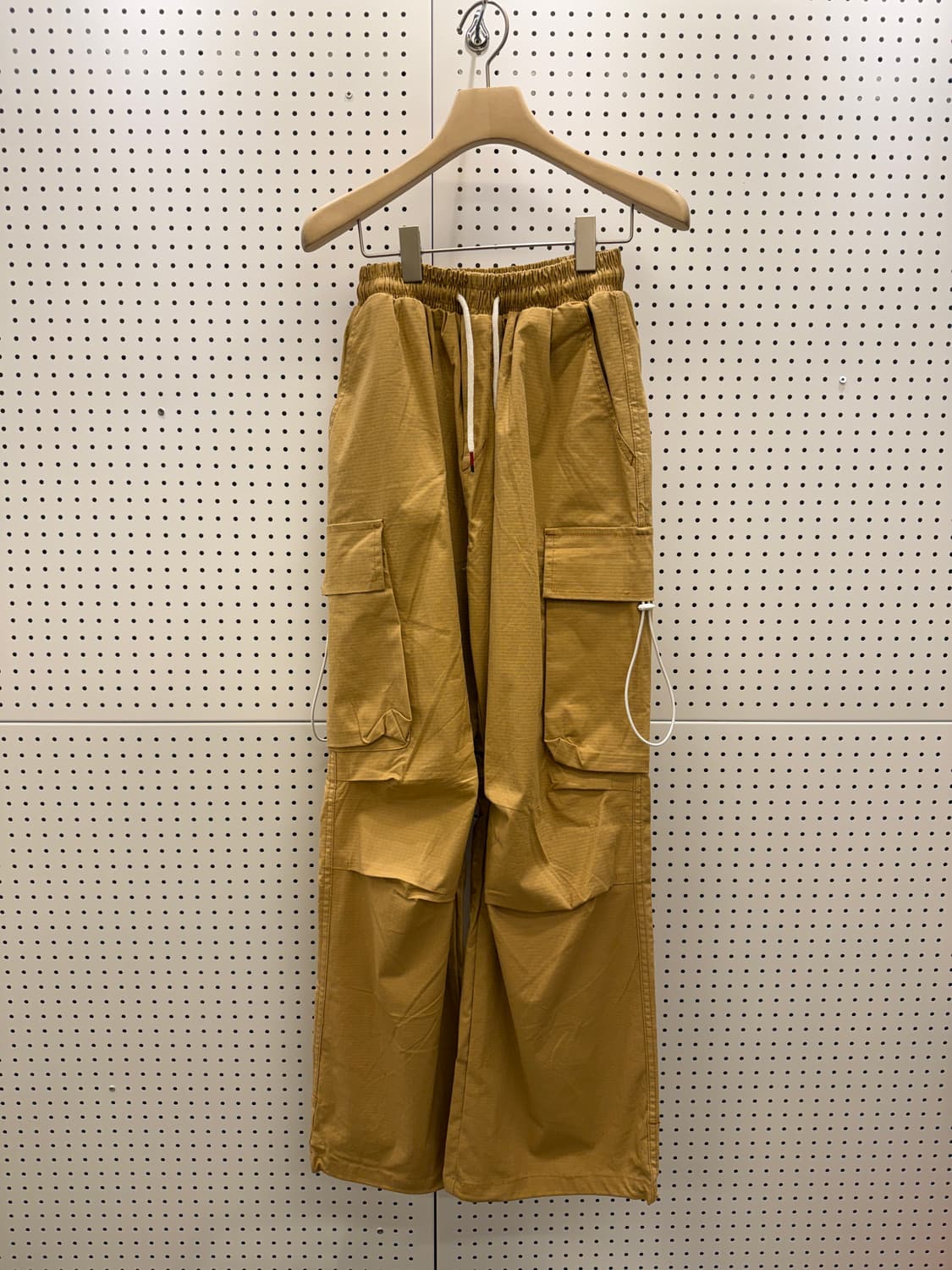 빈티지 카고 스트링 립스탑 브라운 코튼 팬츠 U687 상품이미지2