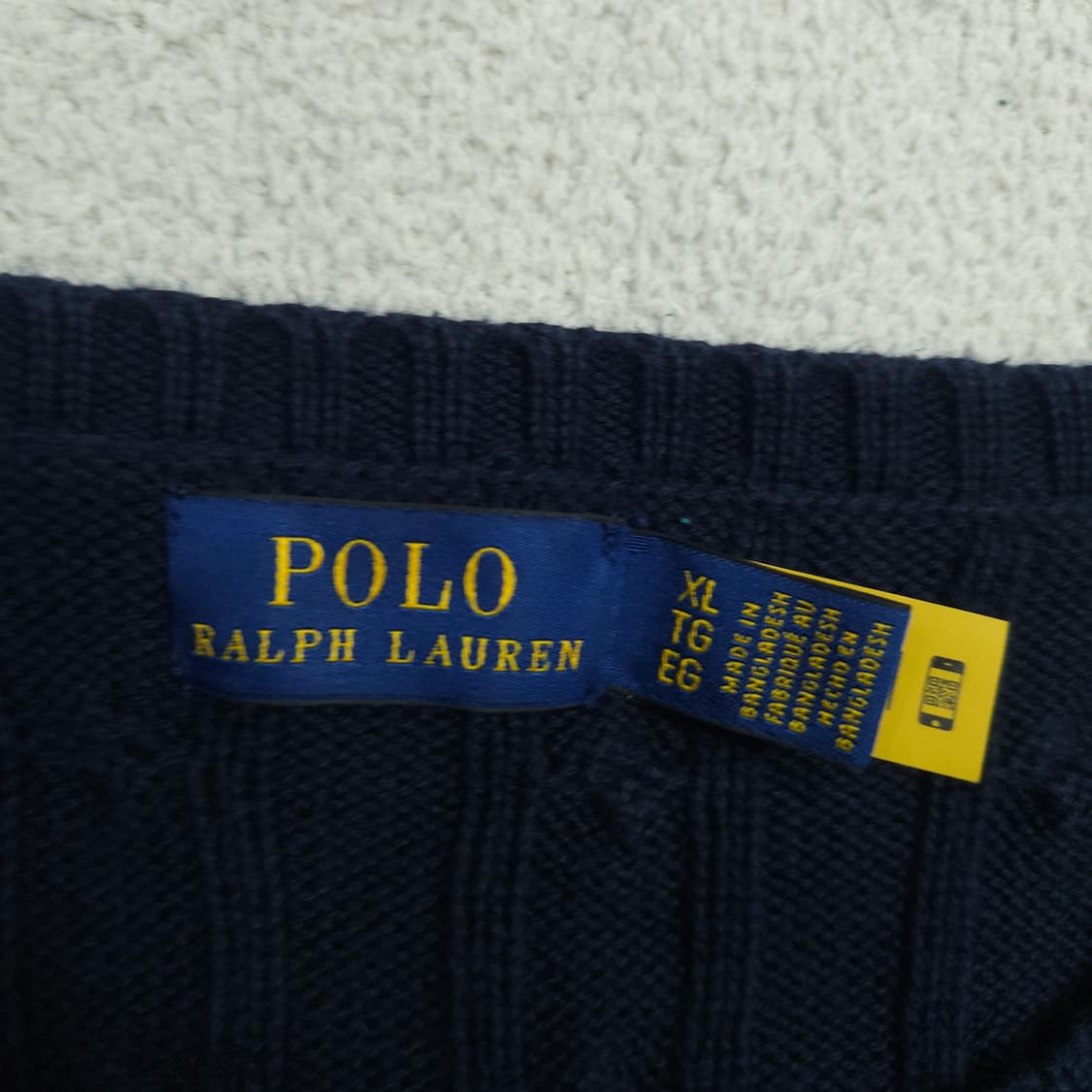 폴로 랄프 로렌 신형 QR 케이블 니트 XL 네이비 상품이미지6