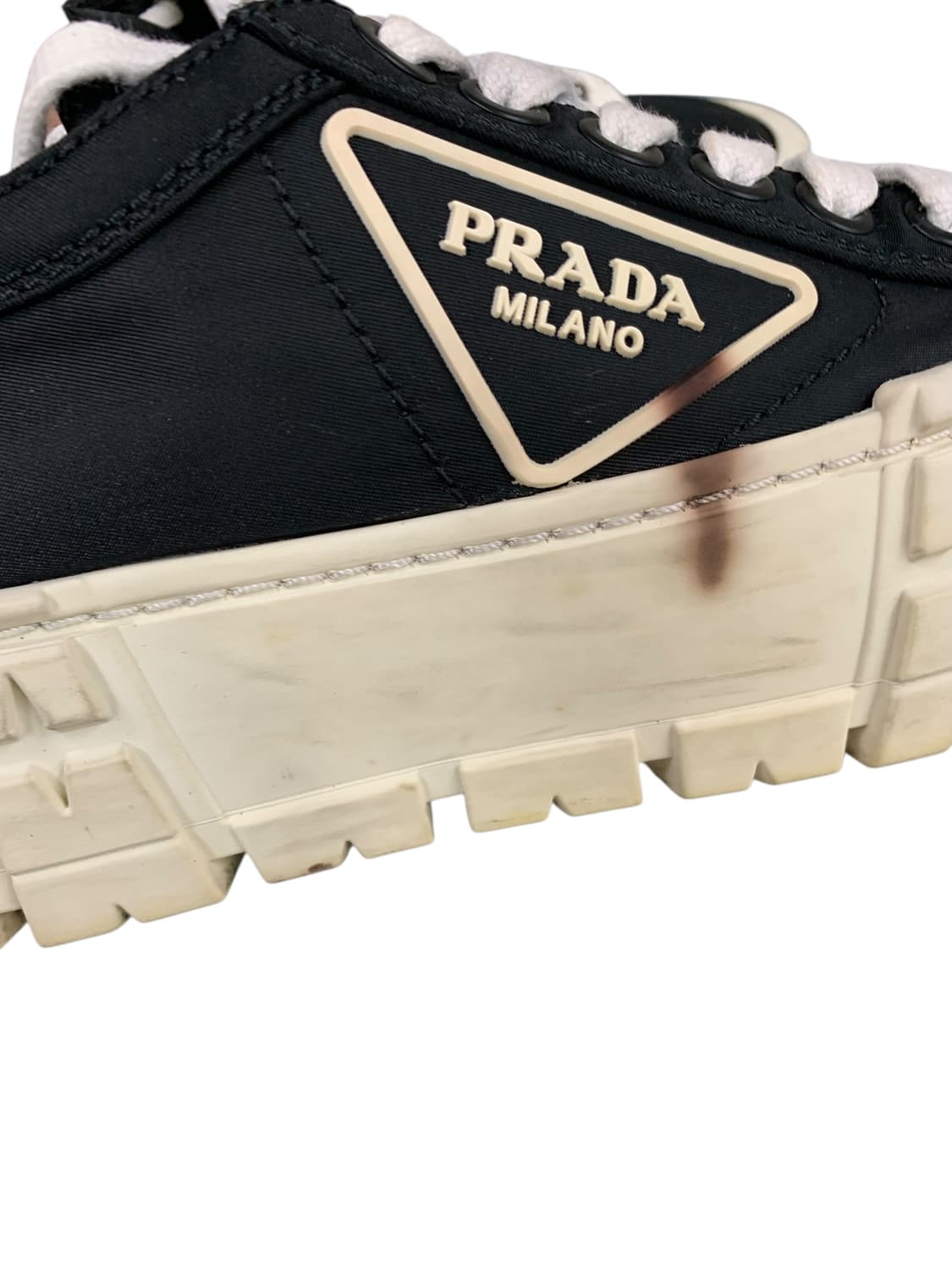 프라다 더블 휠 스니커즈 블랙 화이트 35(225) (Gr-3336) 상품이미지8