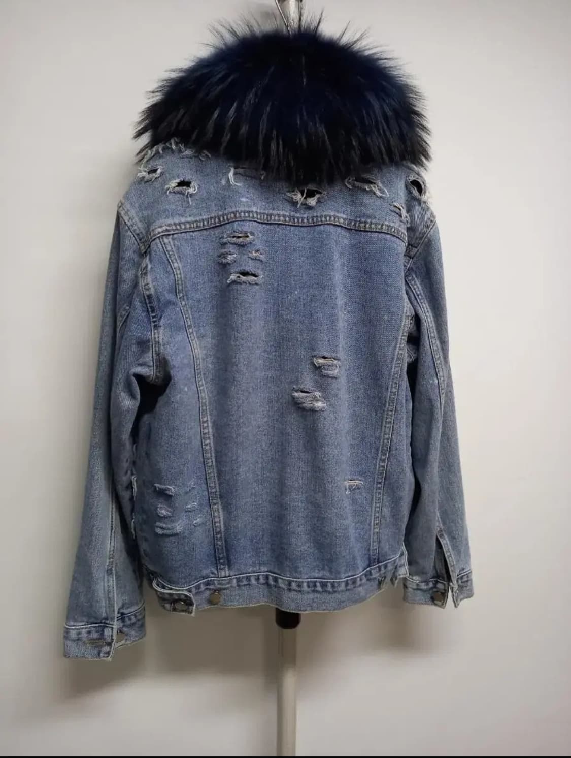 새 편집샵 디자이너 라쿤.폭스퍼 데님 퍼 자켓 F 상품이미지4