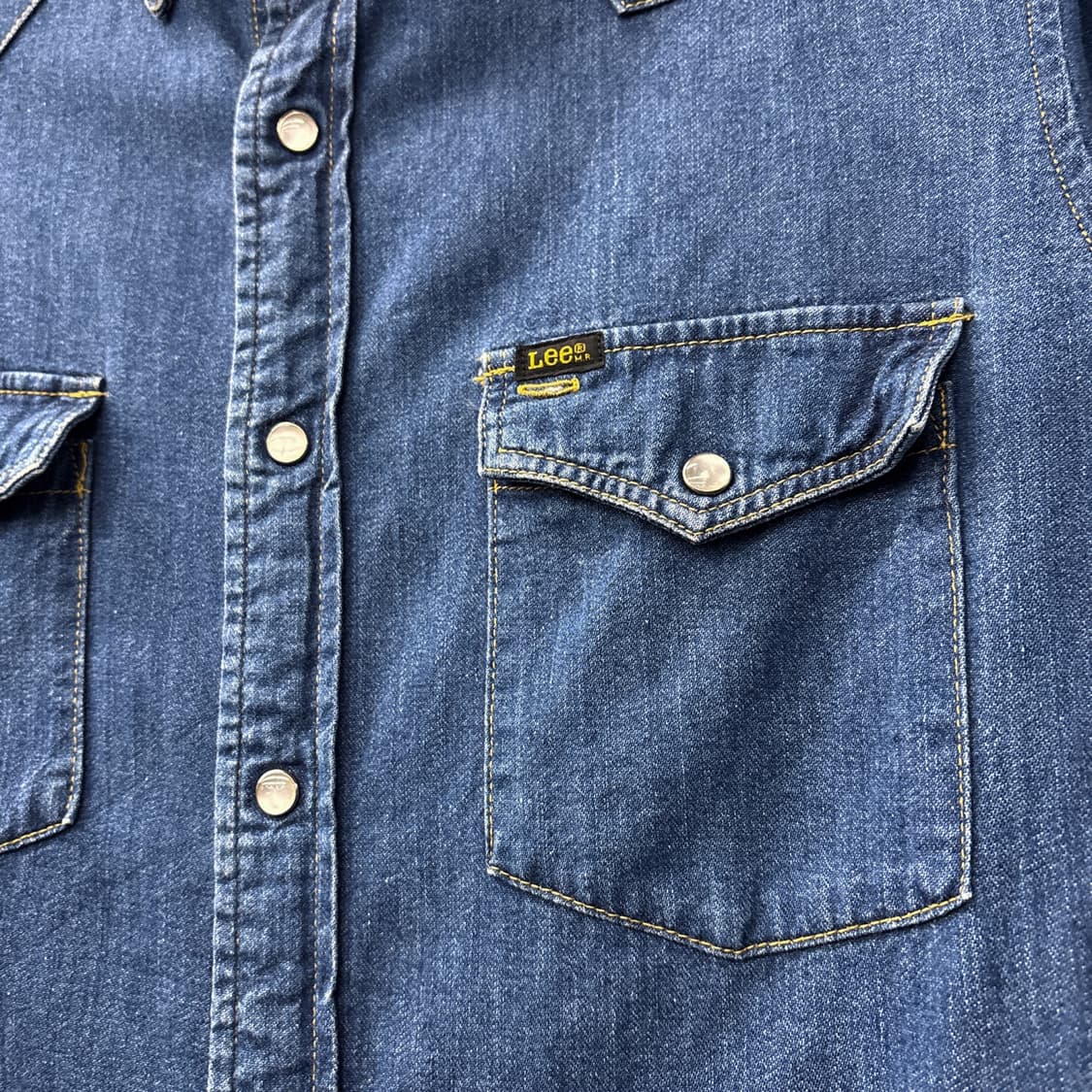 90s 리 웨스턴 요크 펄스냅 워크포켓 데님셔츠 N1204 상품이미지6
