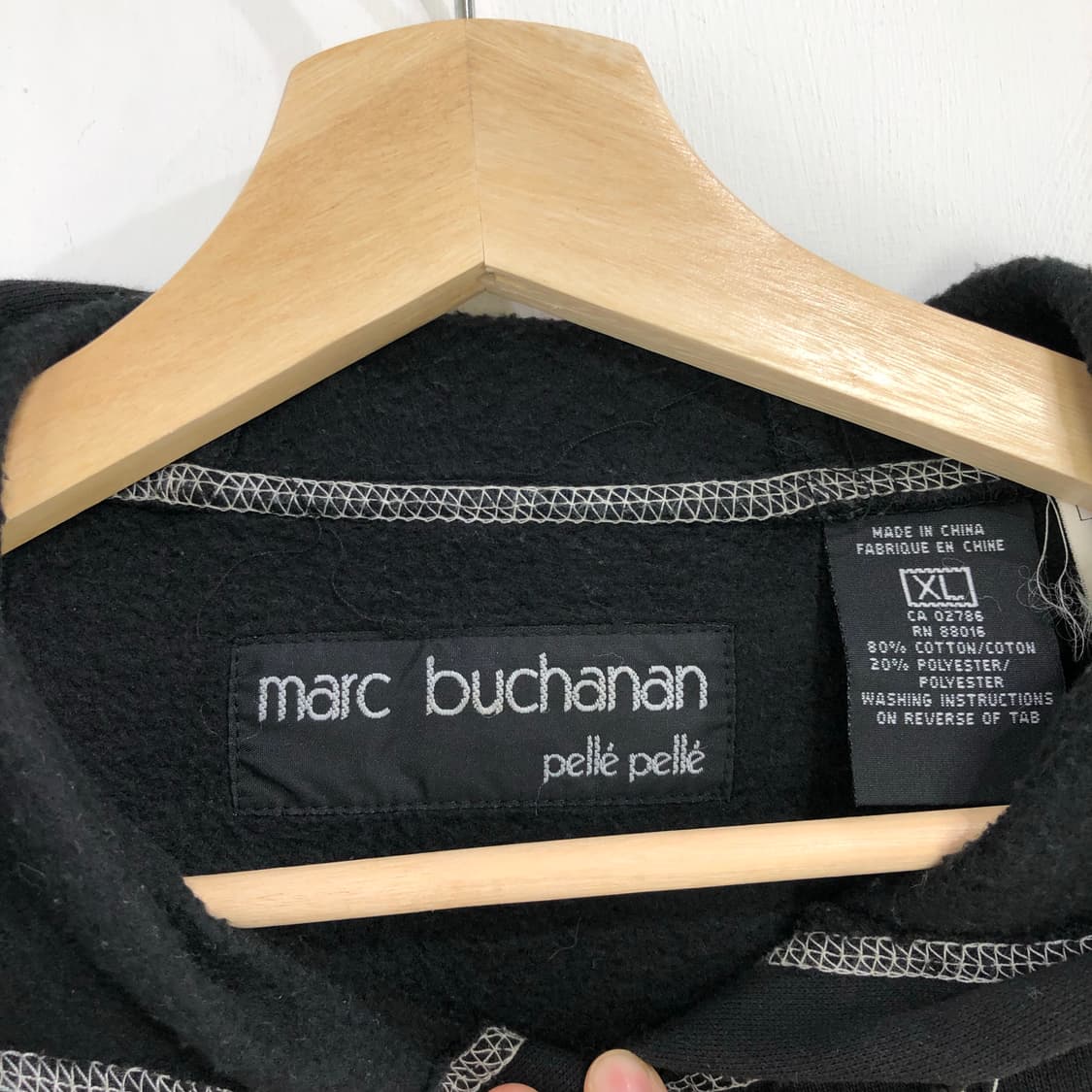 펠레펠레 블랙 스티치 빅포켓 후드티 상품이미지5