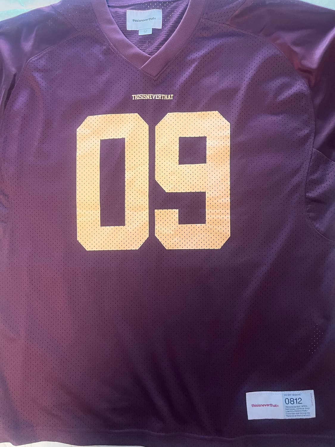 디스이즈네버댓 Mesh Football Jersey Burgundy 상품이미지3