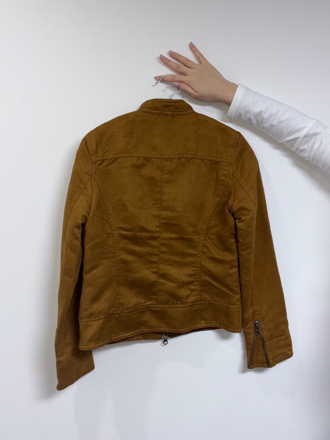 Suede camel brown china corral jacket 상품이미지2