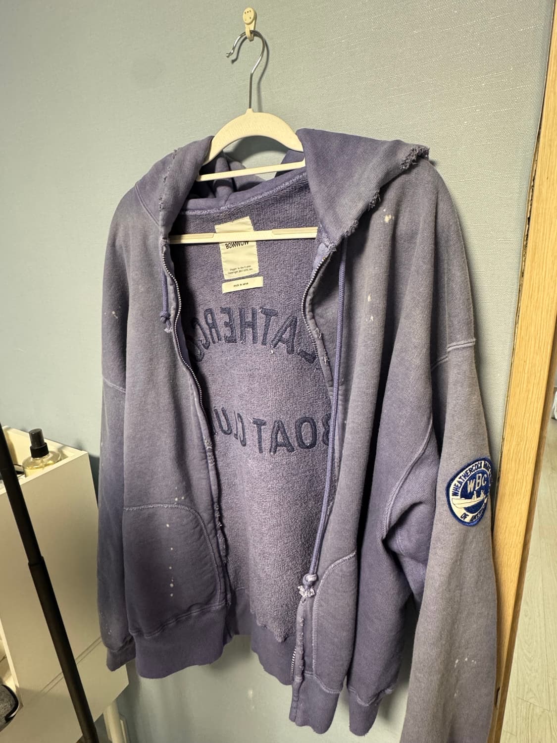 XL) BOWWOW BOAT CLUB ZIP HOODIE EGGPLANT 상품이미지3