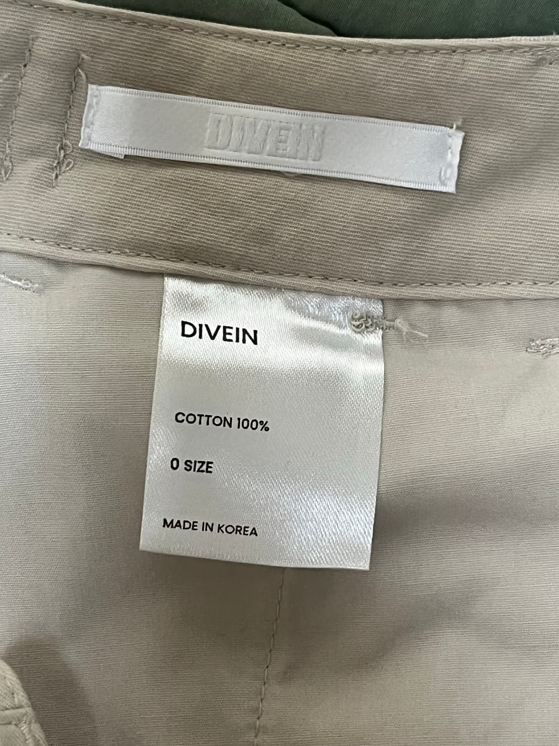 다이브인 베른 원턱 와이드 치노 베이지 0사이즈 상품이미지5