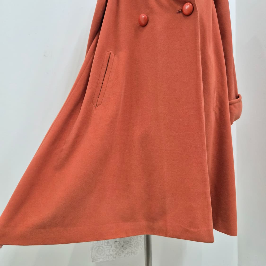 이태리산 앙고라 캐시고라 오렌지 하이넥 롱코트 상품이미지5