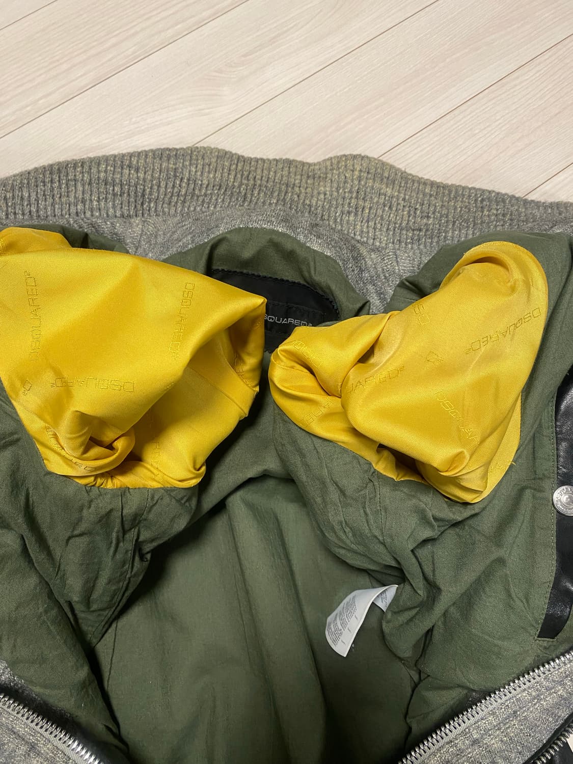 니트레이어드 라이더가죽 집업자켓 상품이미지6