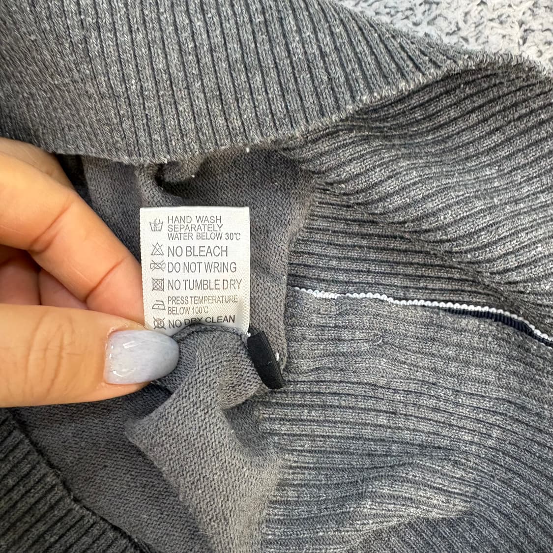 실측 클래식 완장 캐시미어 니트 긴팔 0303J 상품이미지5