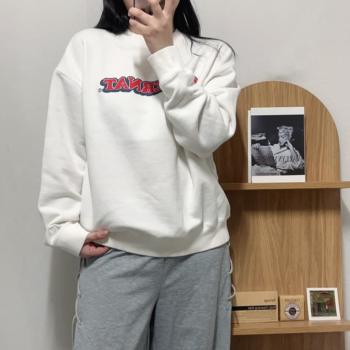 [정품] 커버낫 화이트 빅로고 맨투맨 [ L ] 상품이미지1