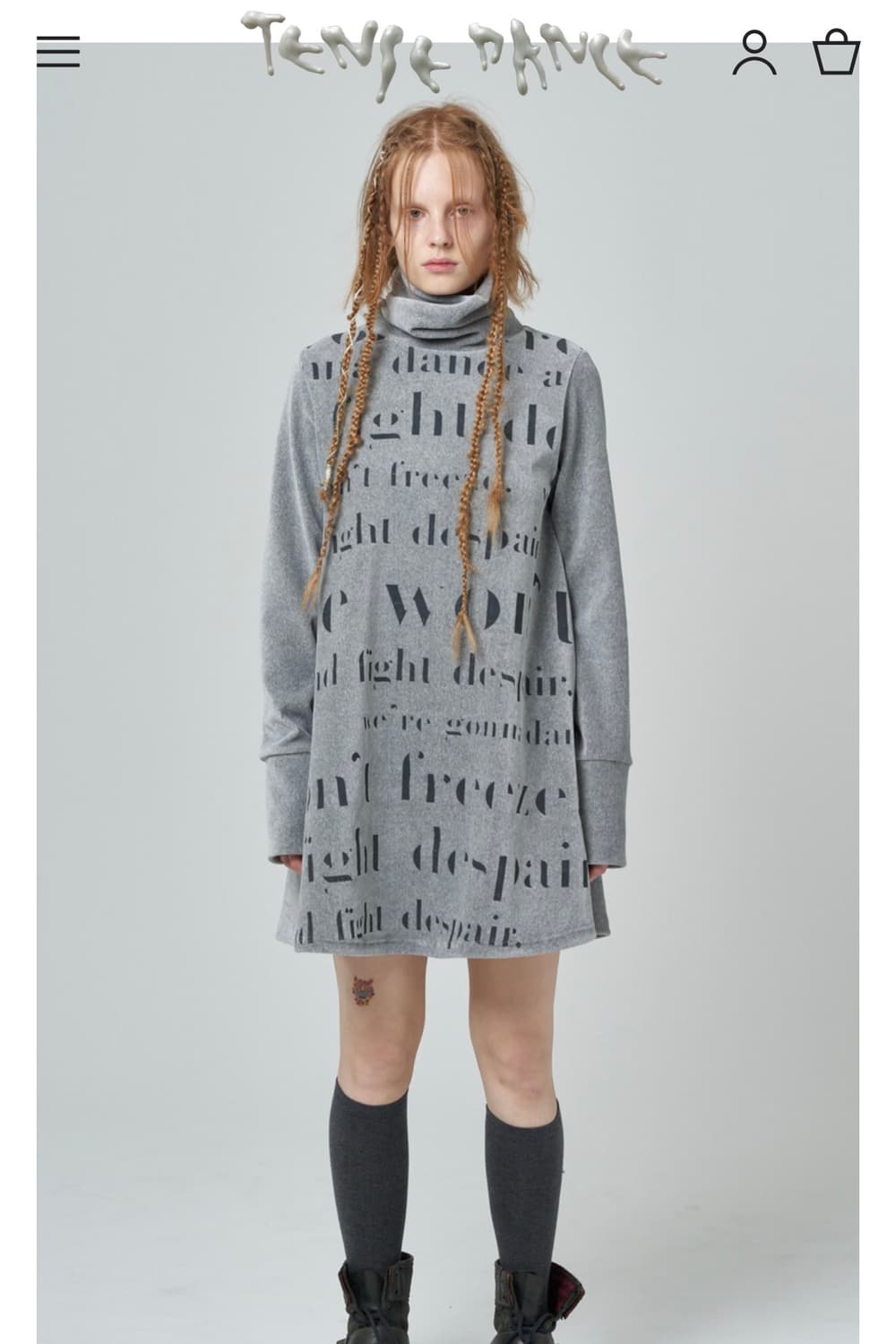 탠스댄스 Printed velour dress_gray  상품이미지4