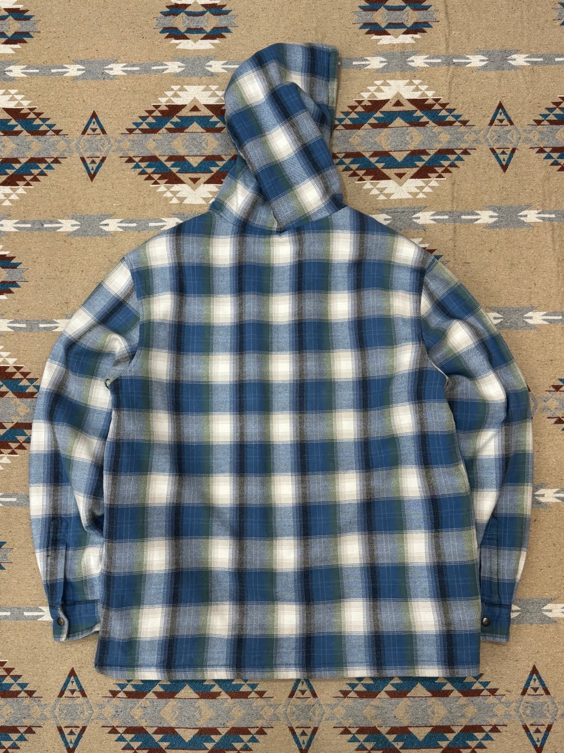 [M] 슈프림 퀼티드 후디드 플레이드 셔츠 블루 상품이미지6