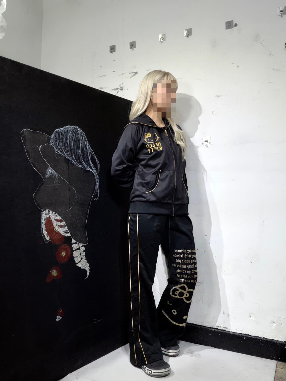 JPN 헬로키티 빅로고 져지 갸루 트레이닝 팬츠 추리닝 셋업 L 상품이미지2