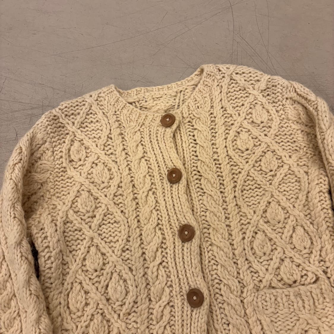빈티지 케이블 아이보리 스웨터 가디건 상품이미지2