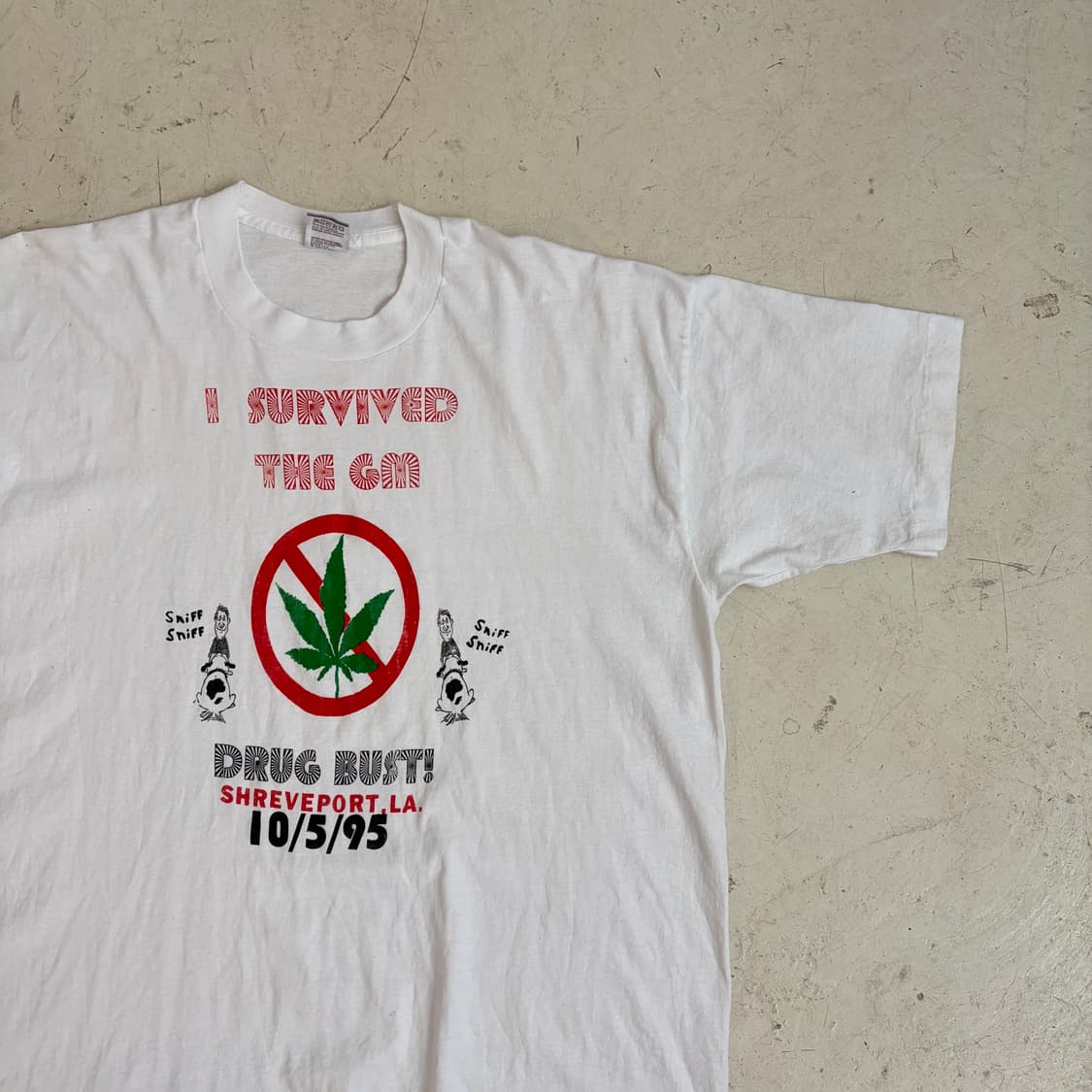 90s USA Shreveport LA Drug Bust 반팔티 XL 상품이미지2