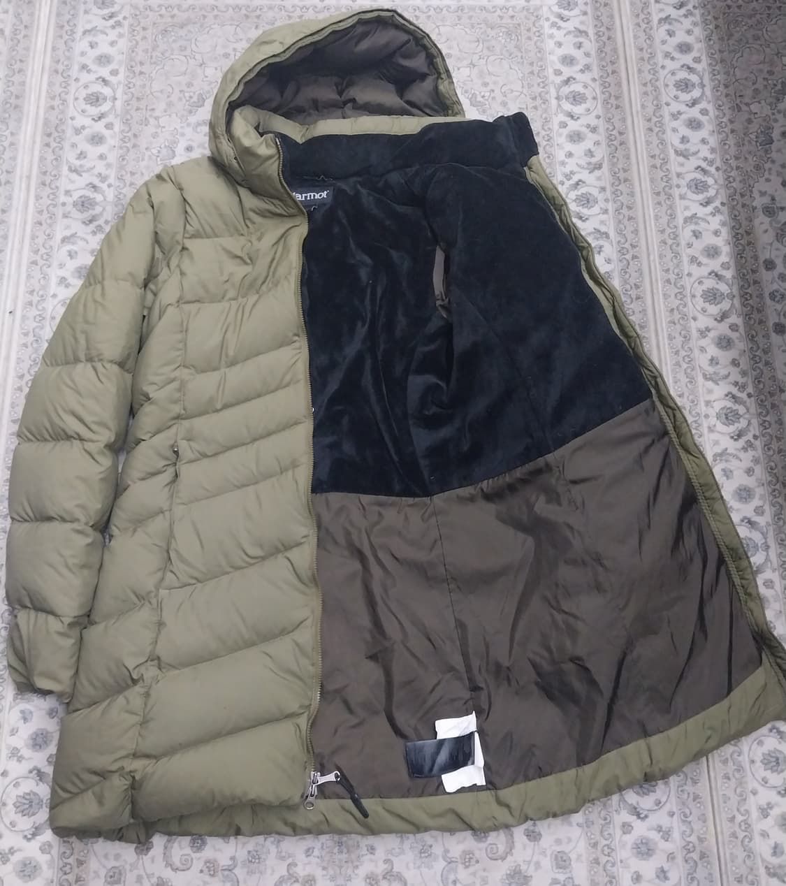 마모트 여성 롱 패딩 카키 (안쪽 후리스) 상품이미지2